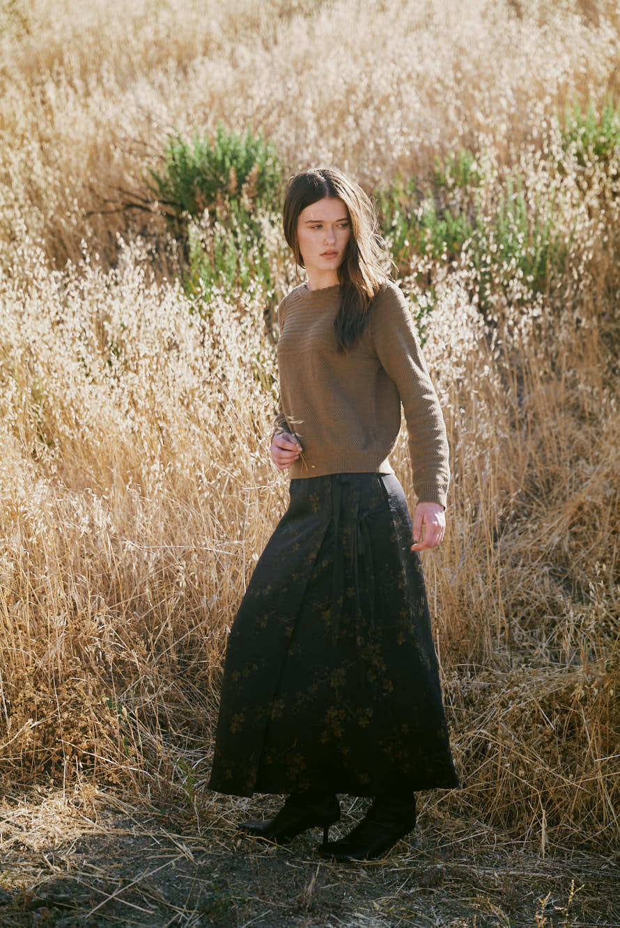 Scallop Neckline Sweater Top