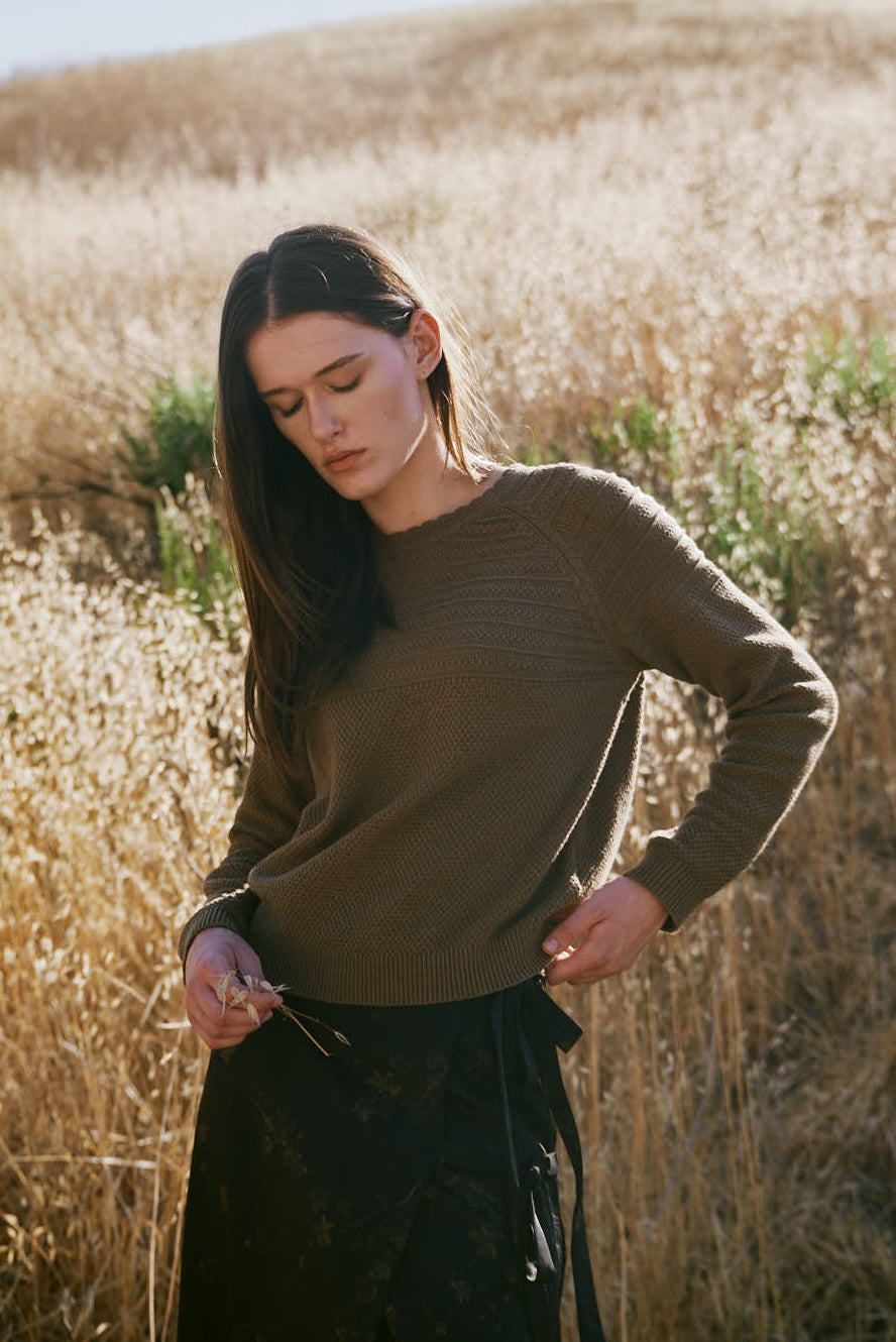 Scallop Neckline Sweater Top