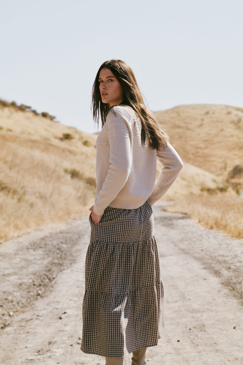 Gingham Tiered Skirt