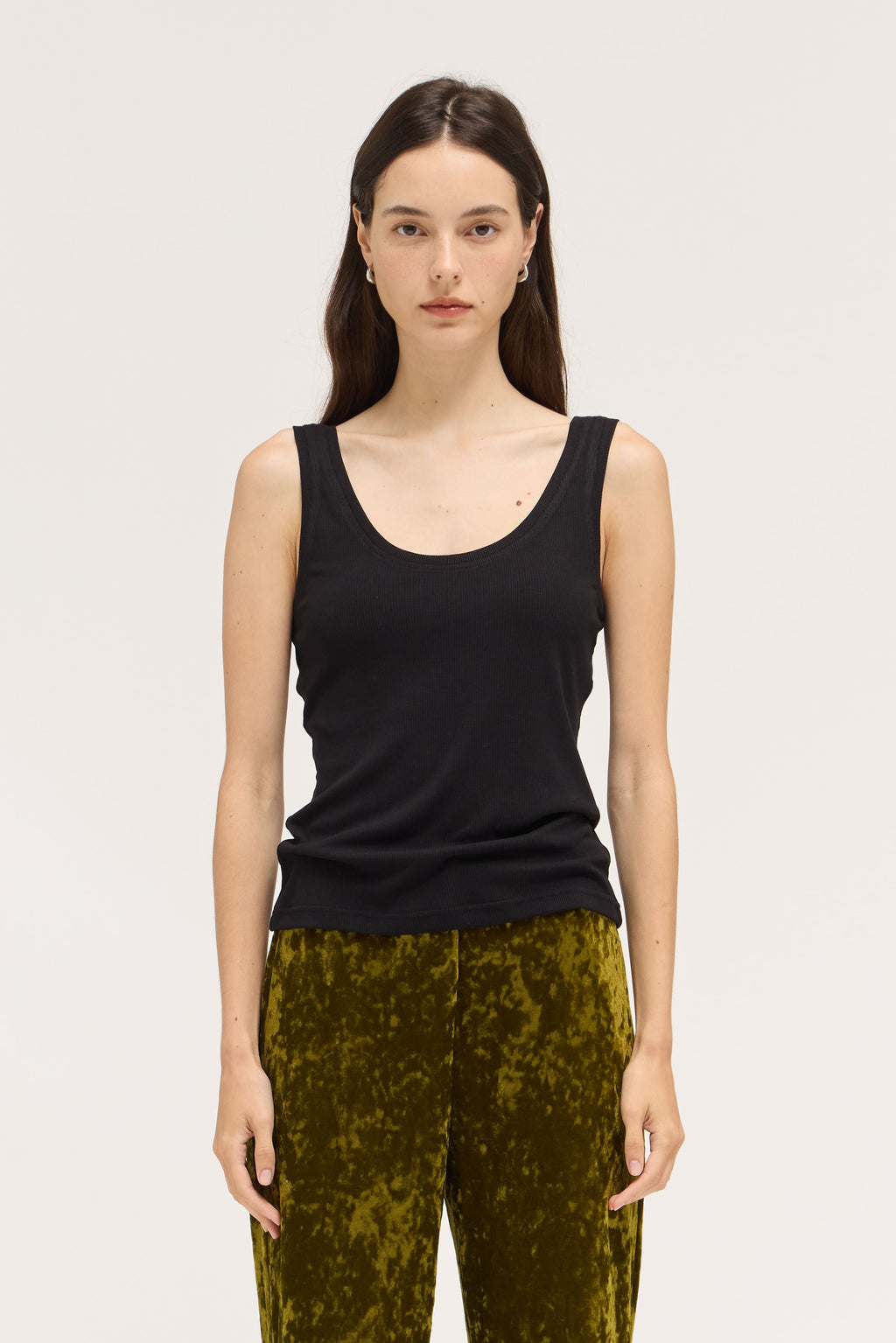 Basic Jersey Tank Top in Black