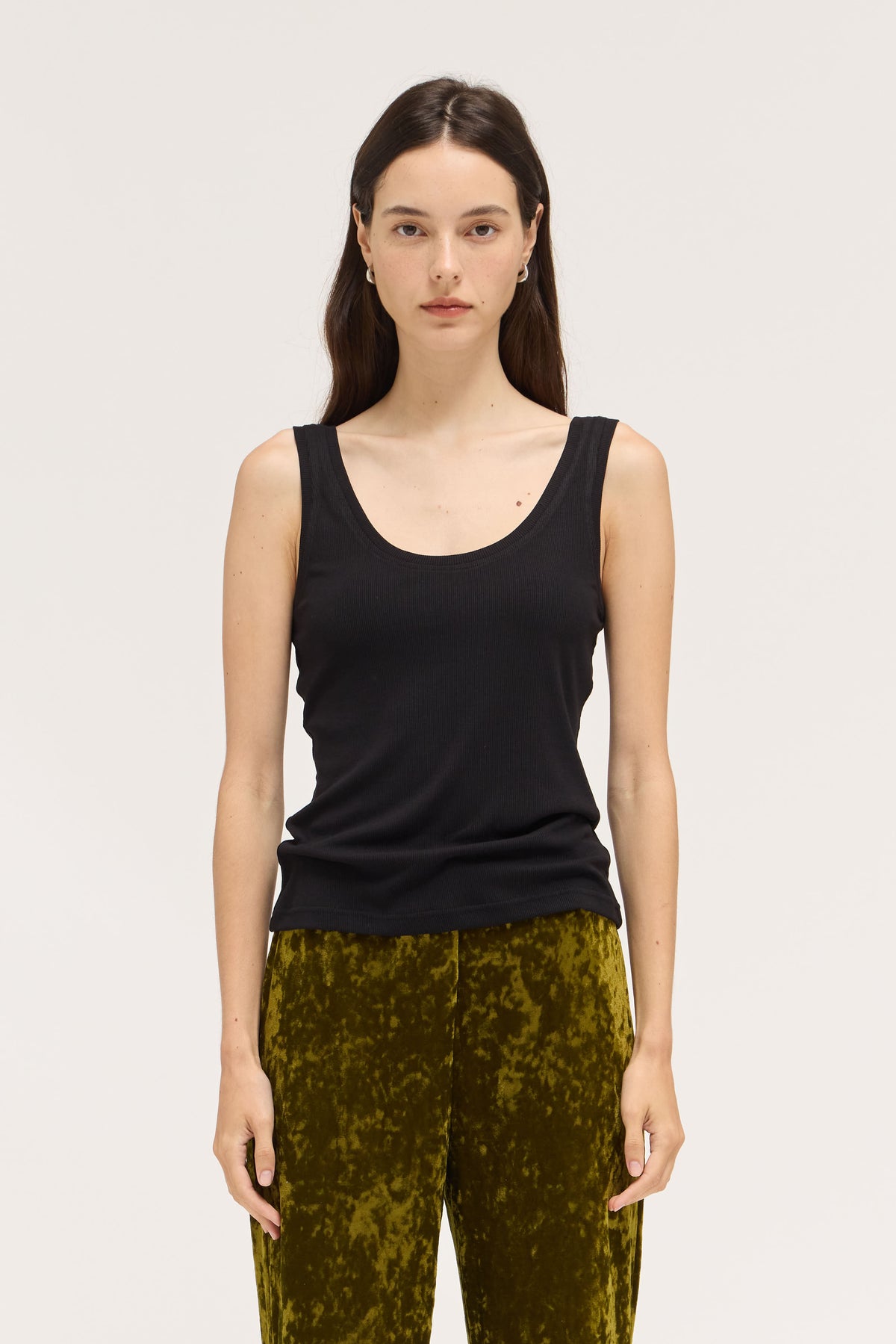 Basic Jersey Tank Top in Black