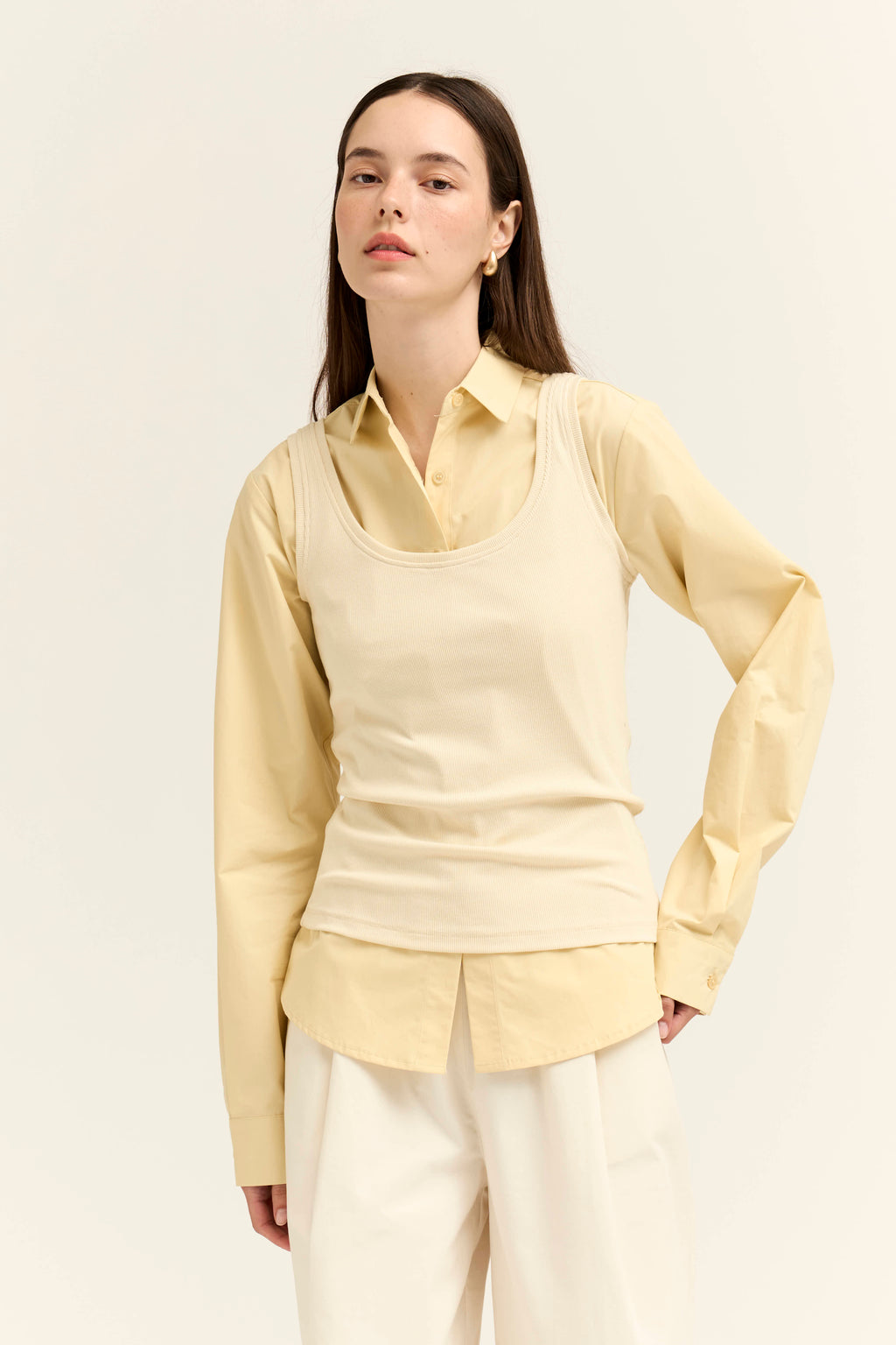 Basic Jersey Tank Top in Butter