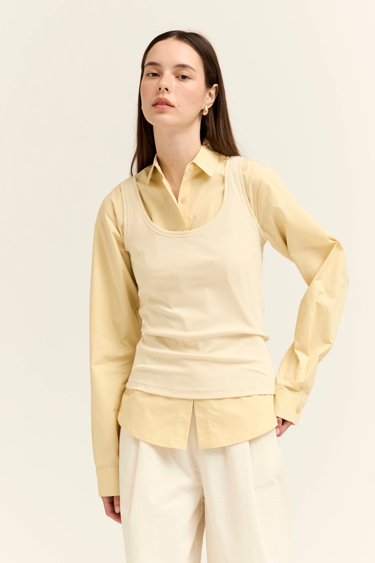 Basic Jersey Tank Top in Butter