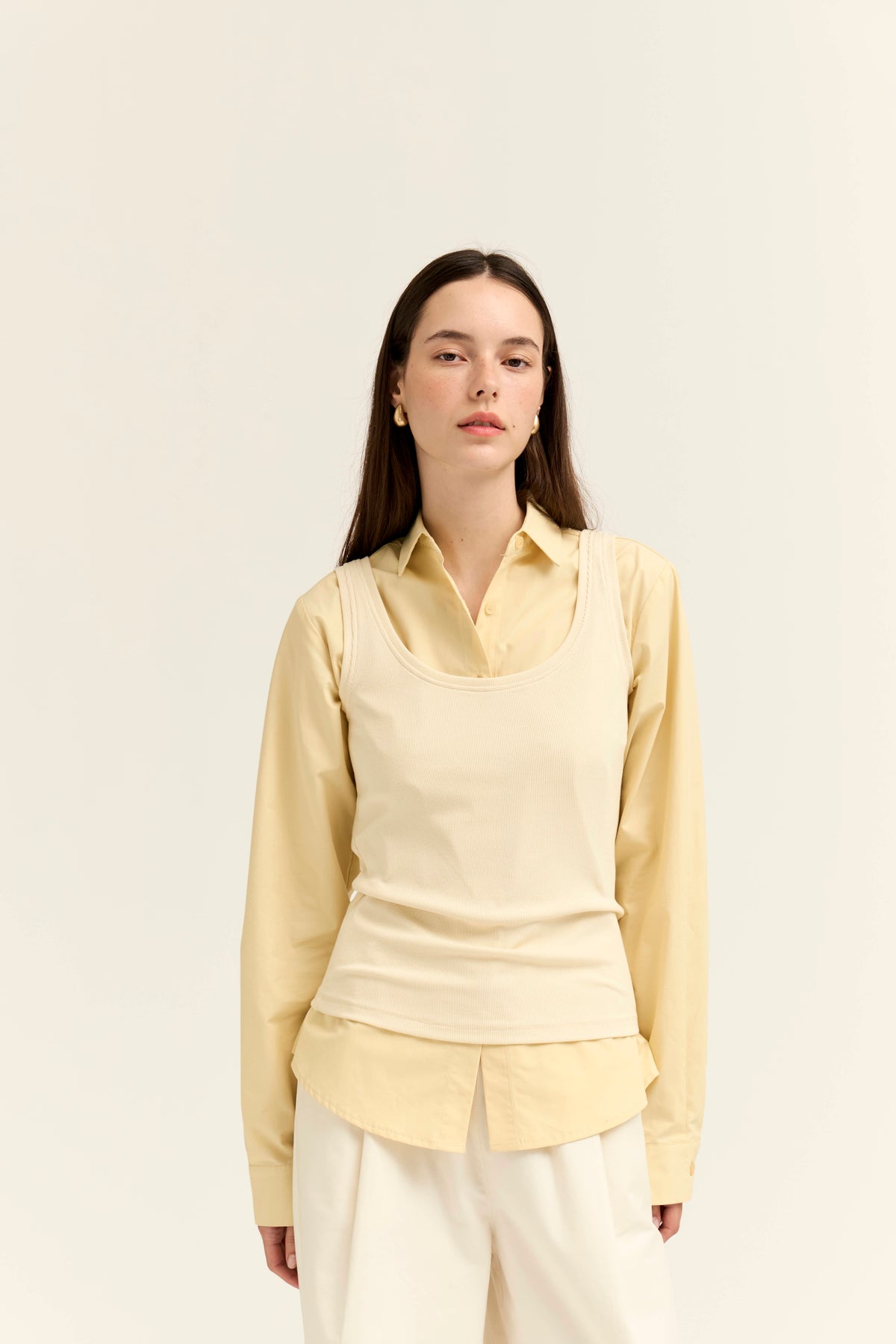 Basic Jersey Tank Top in Butter