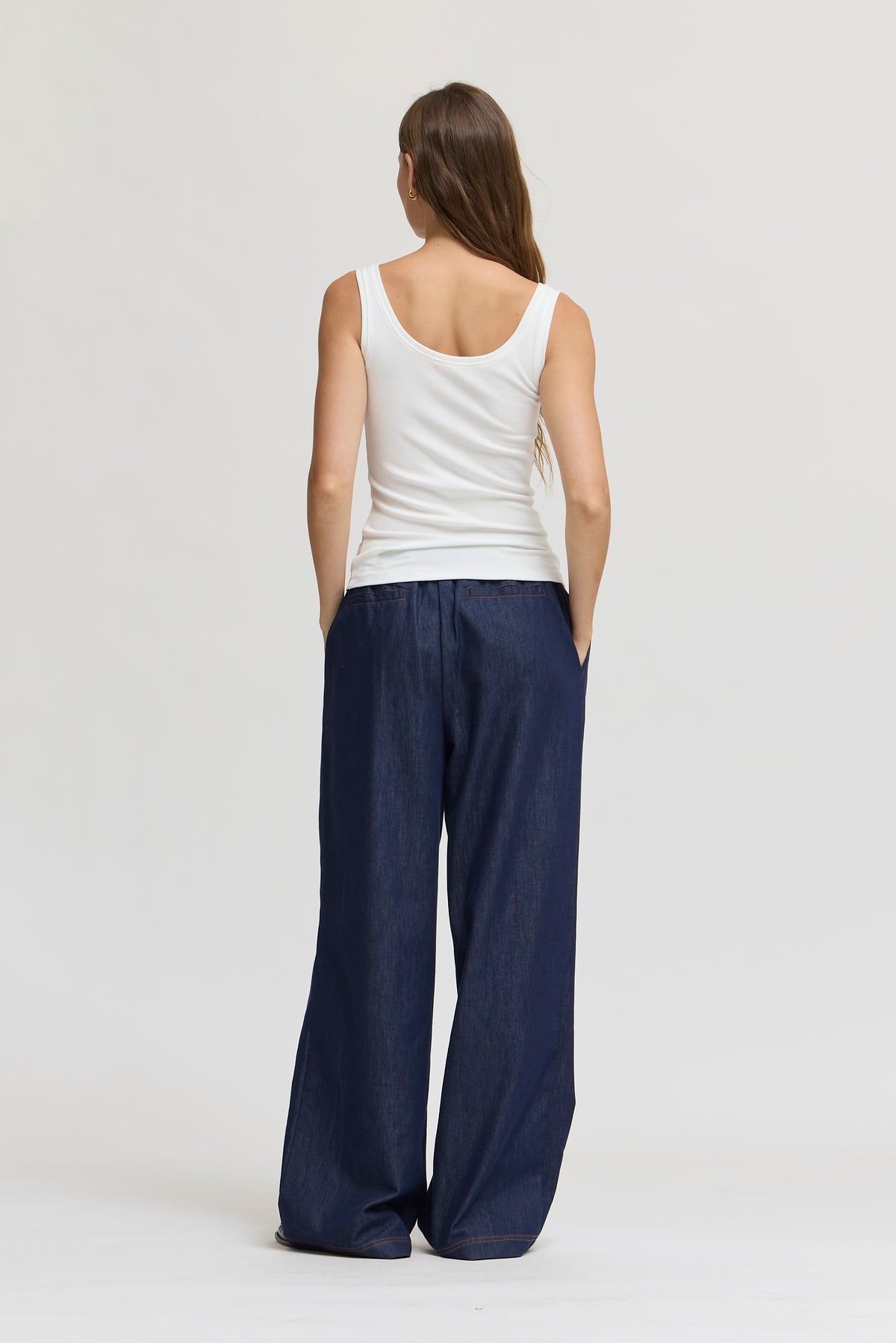 Basic Jersey Tank Top in Off White