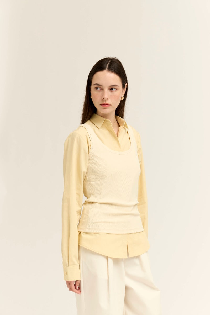 Basic Jersey Tank Top in Butter