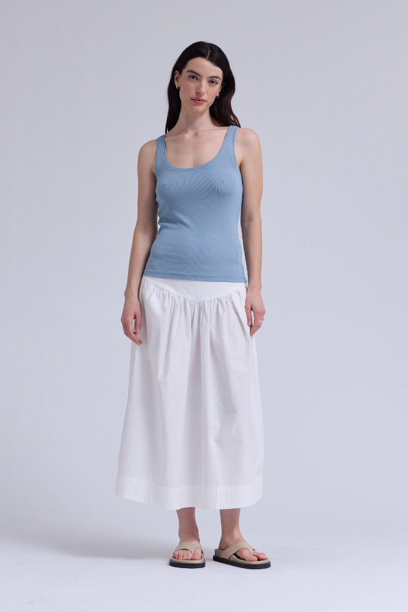 Basic Jersey Tank Top in Pale Blue