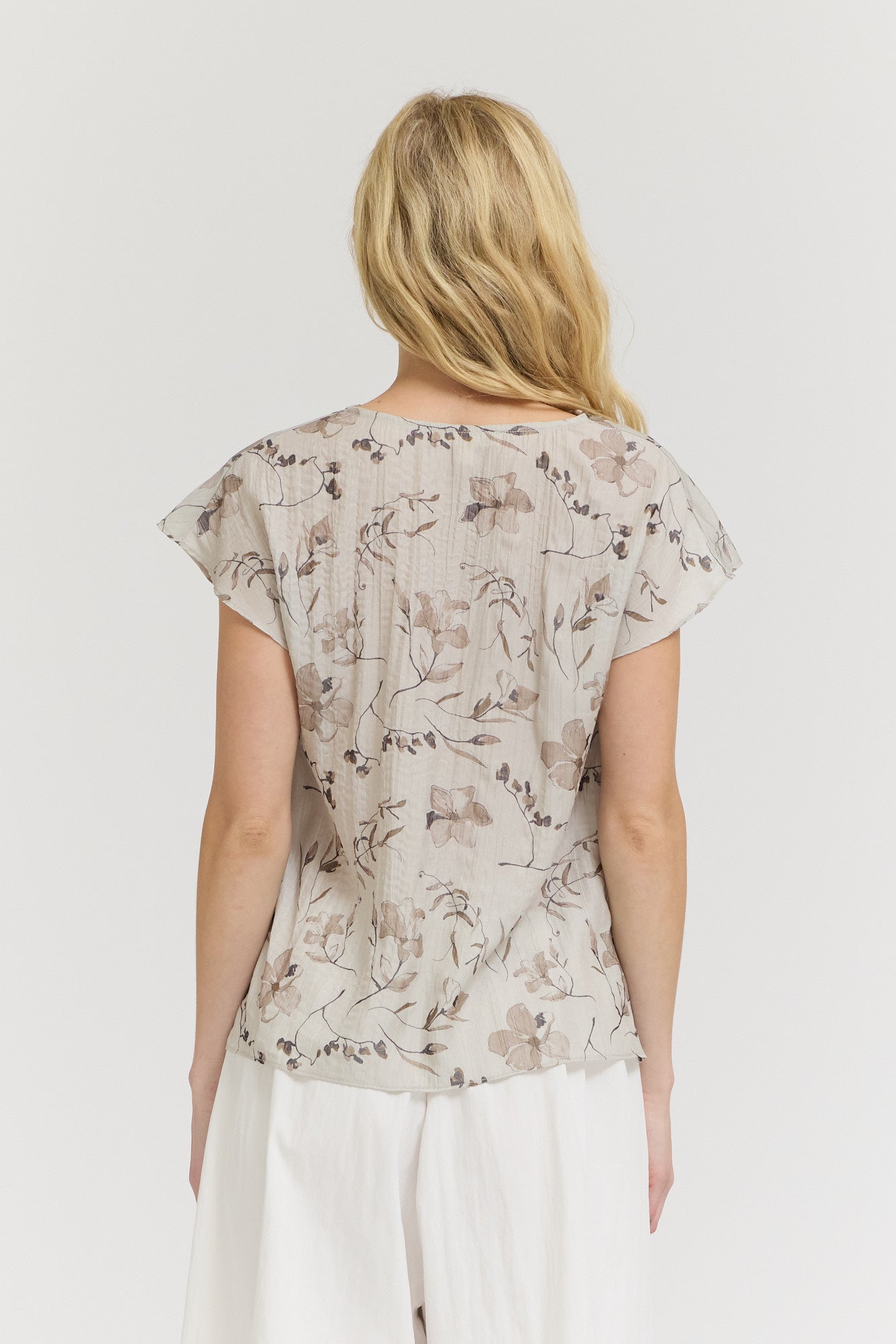 Cowl Neck Cap Sleeve Top