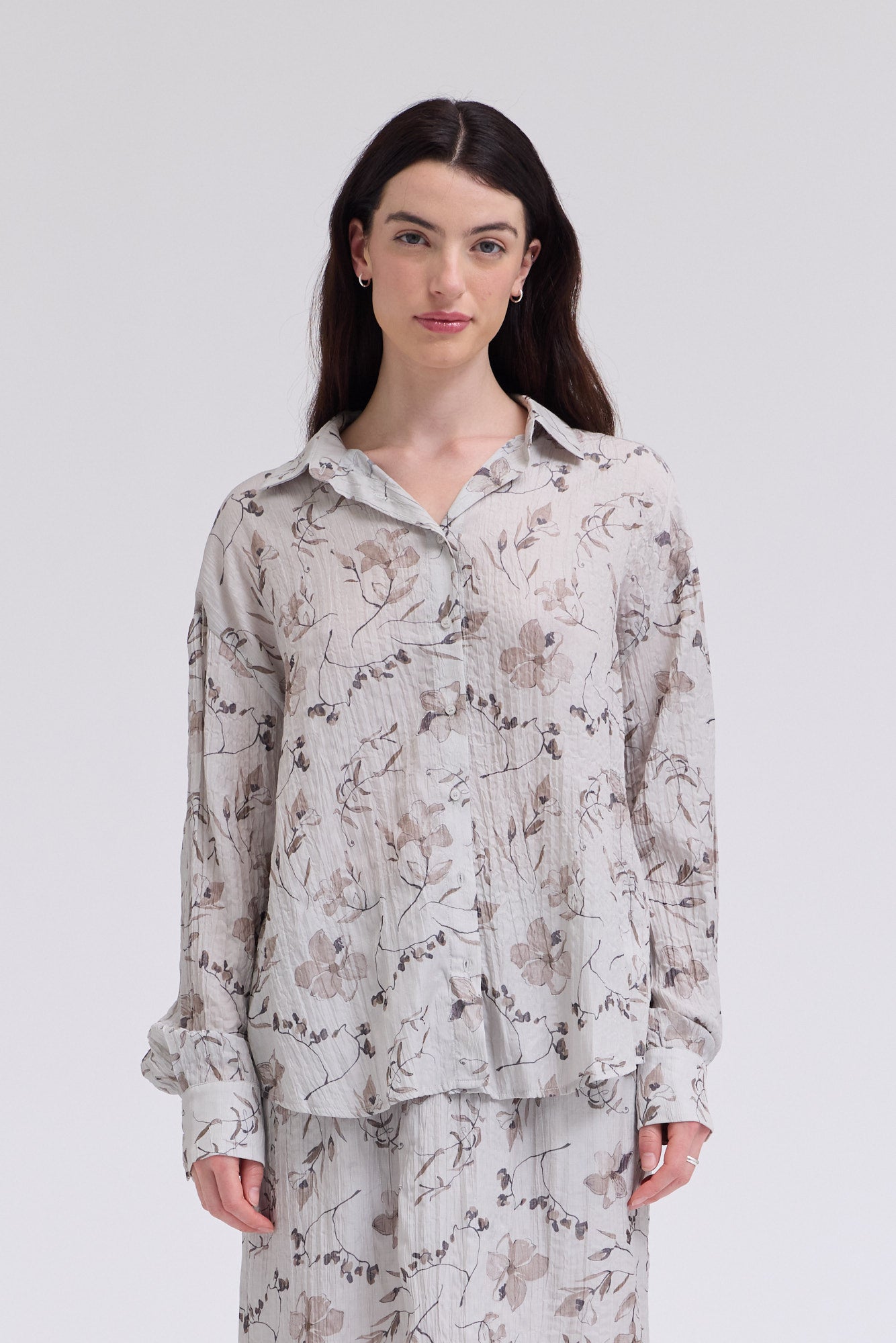 Button Up Print Shirt in Haze