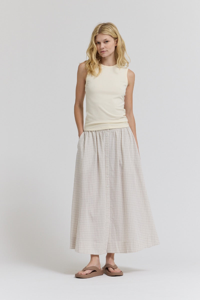 Wide Shoulder Tank in Soy