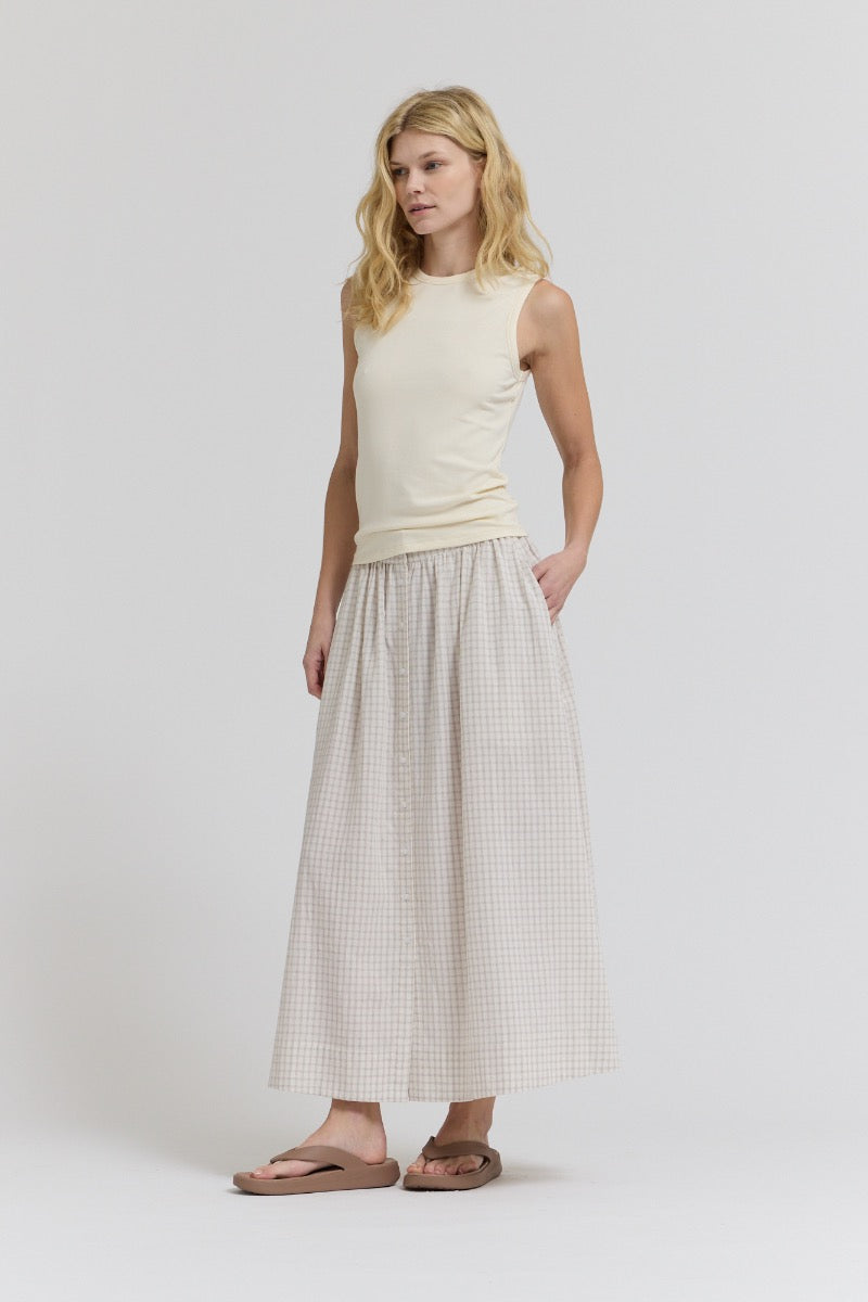 Wide Shoulder Tank in Soy