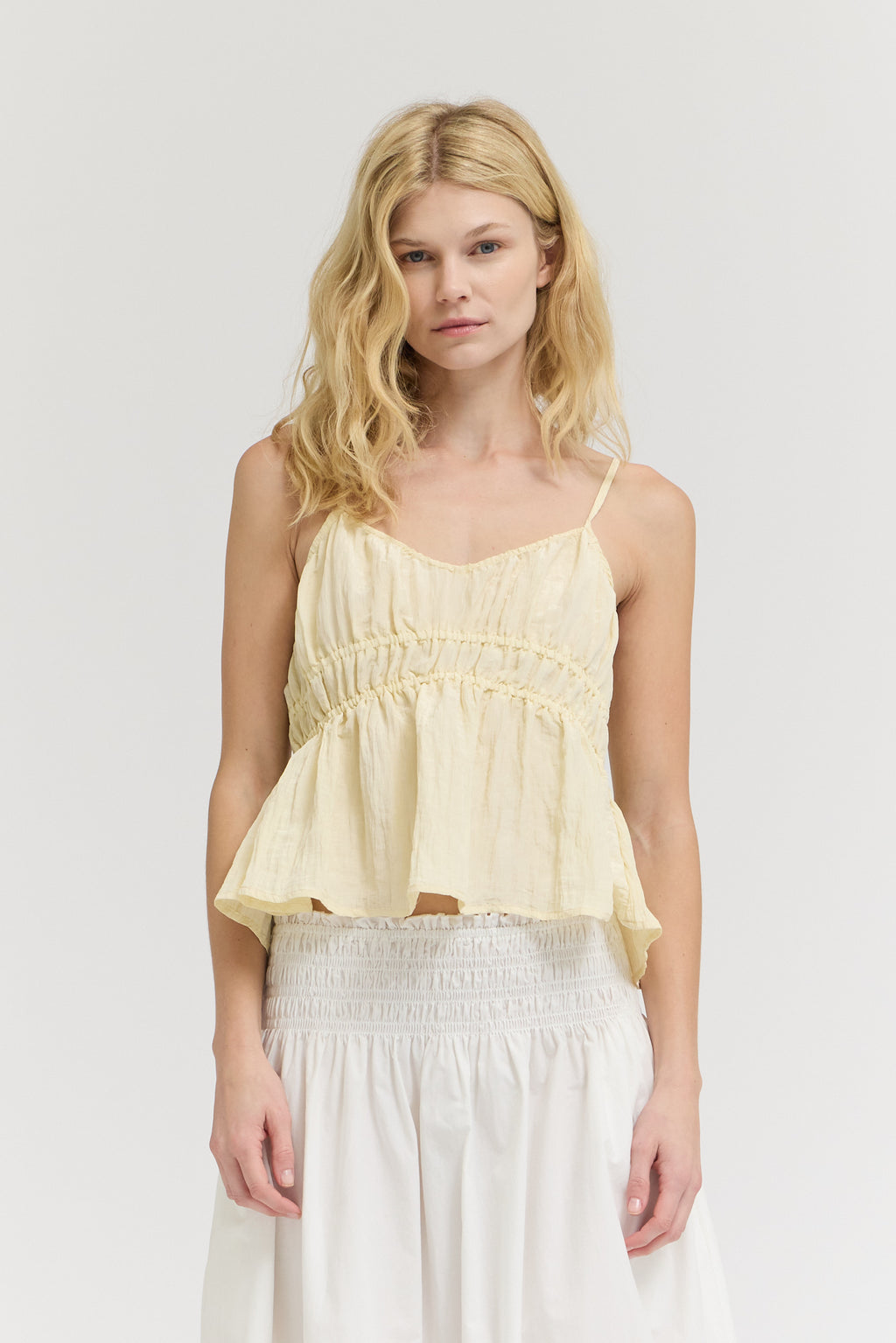 Crinkle Smock Tank in Moonlight