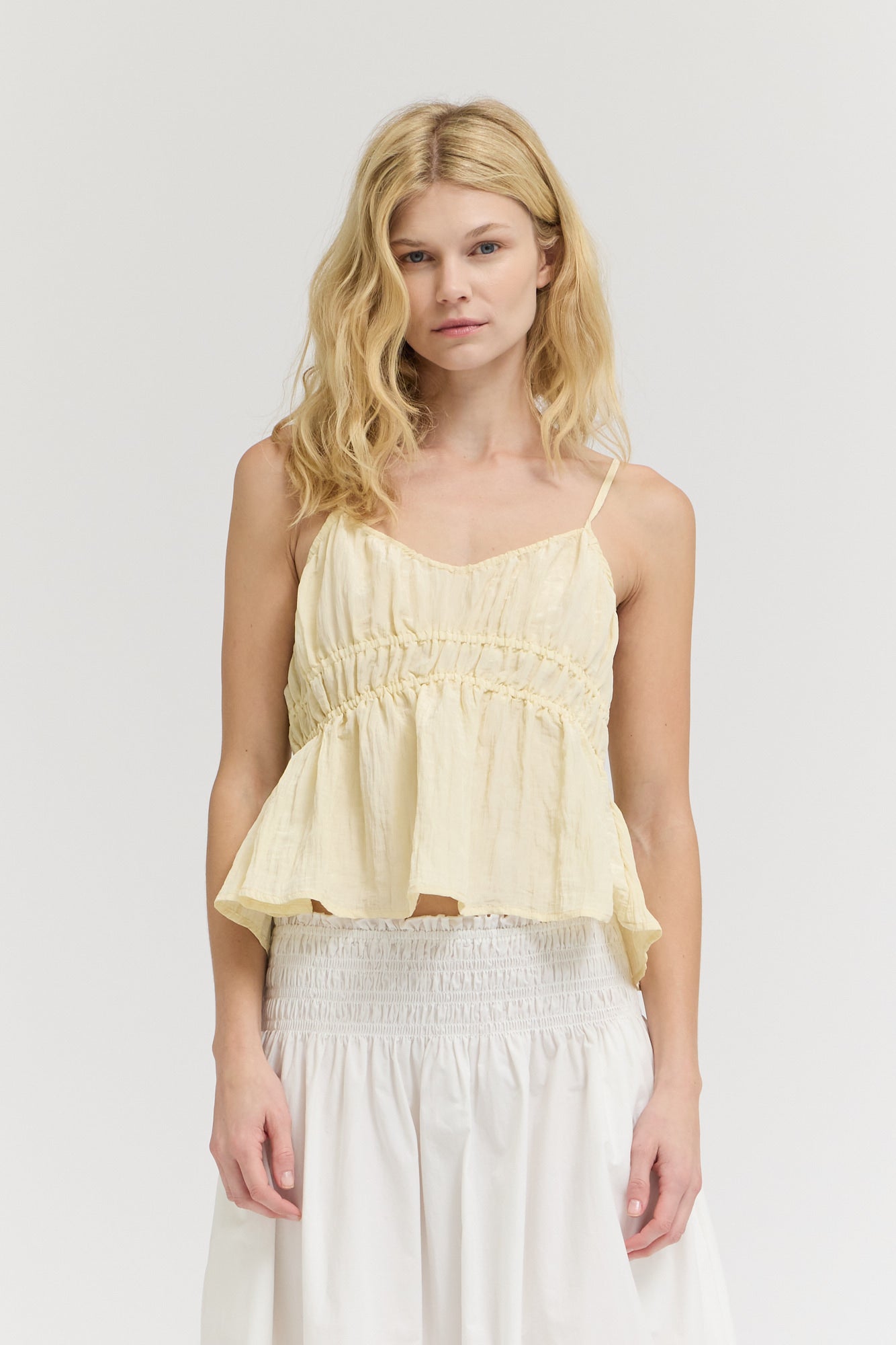 Crinkle Smock Tank in Moonlight