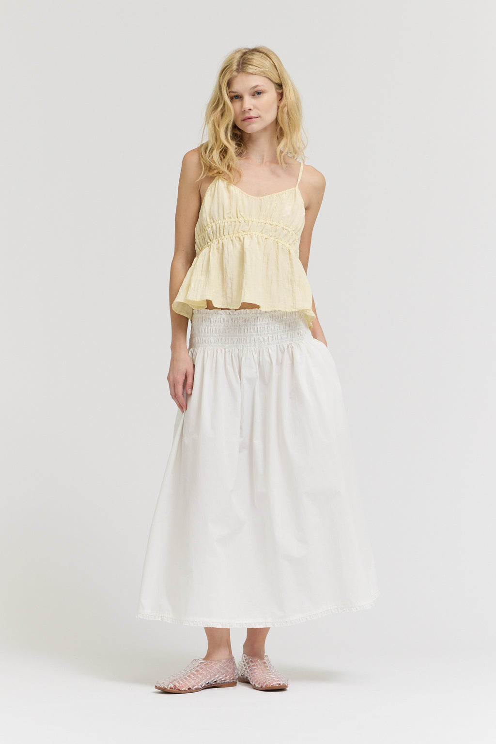 Crinkle Smock Tank in Moonlight