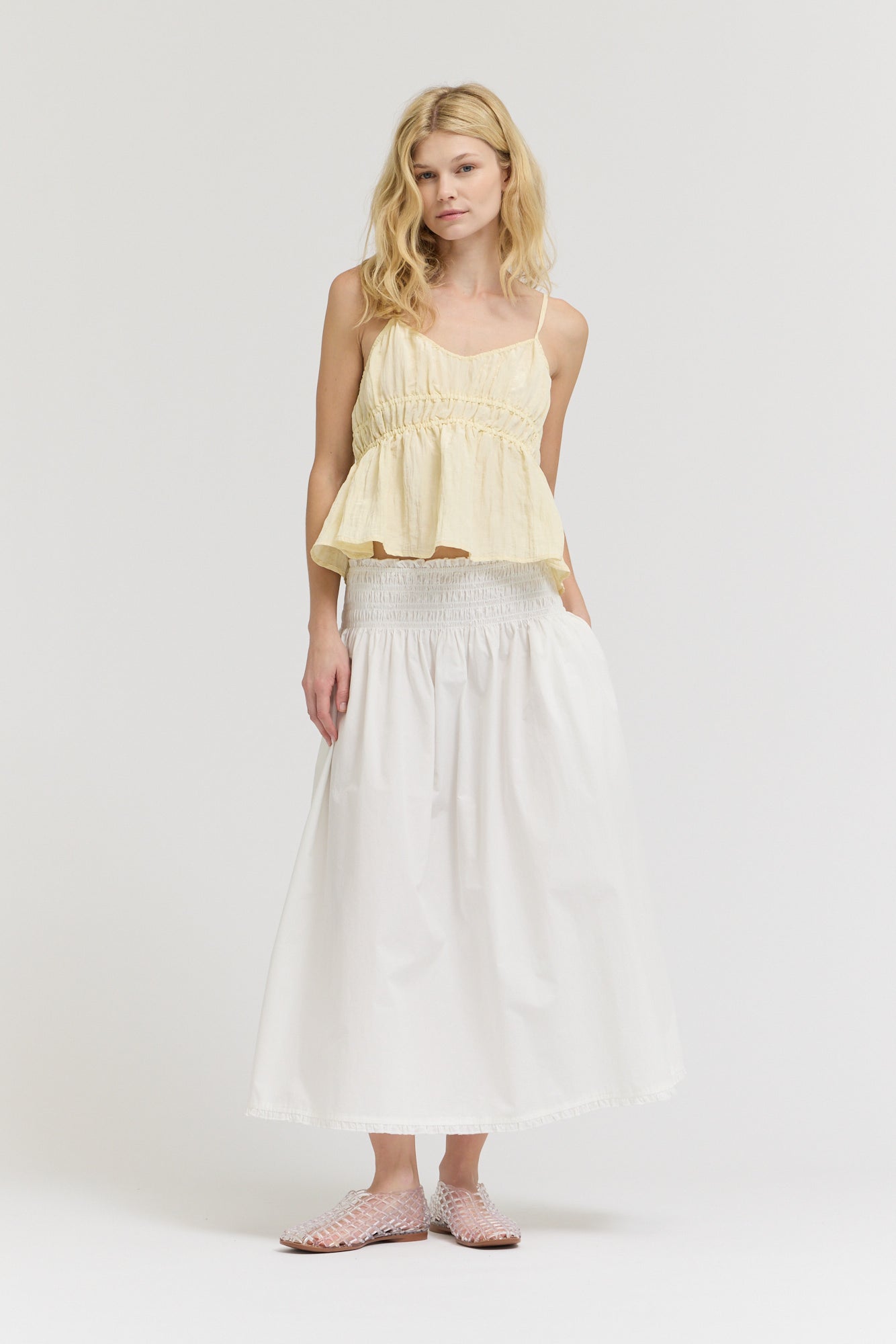 Crinkle Smock Tank in Moonlight