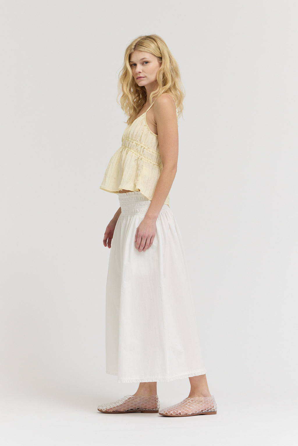 Crinkle Smock Tank in Moonlight
