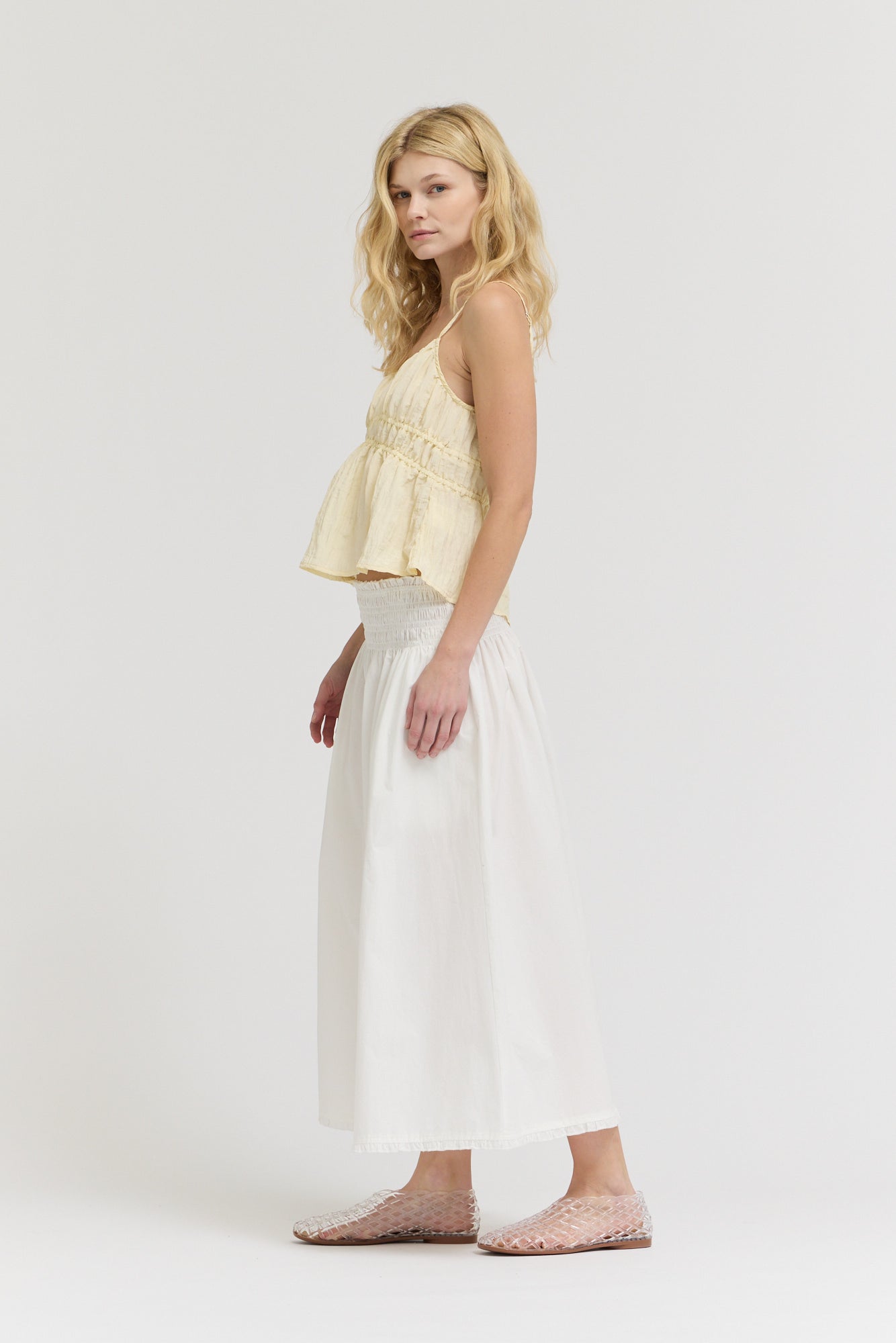Crinkle Smock Tank in Moonlight