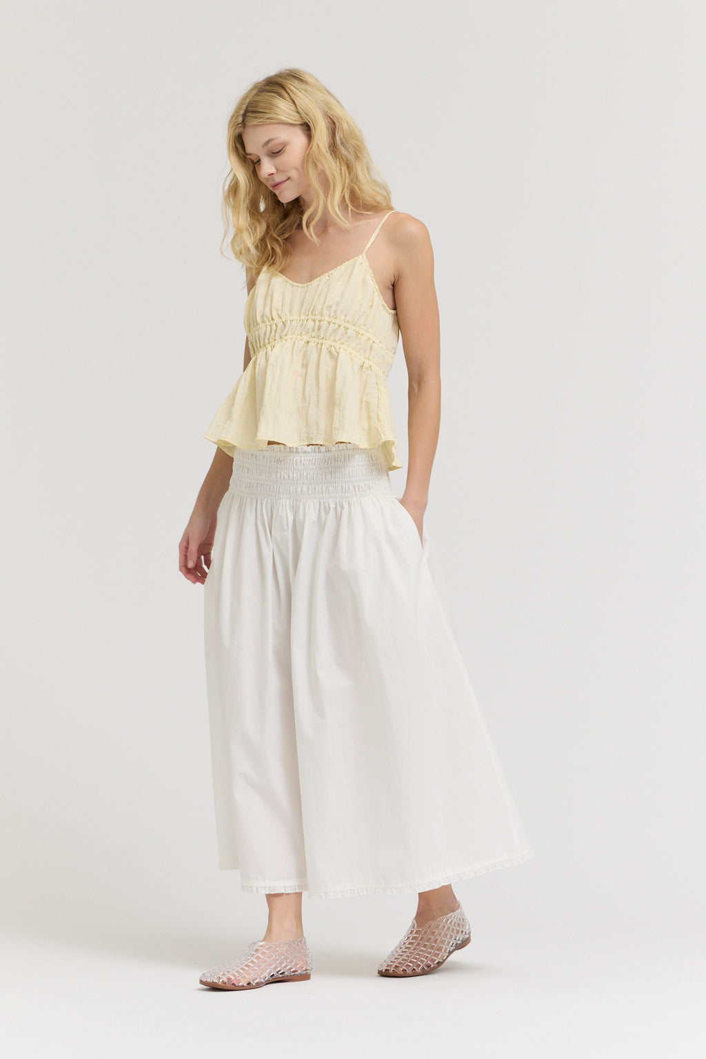 Crinkle Smock Tank in Moonlight