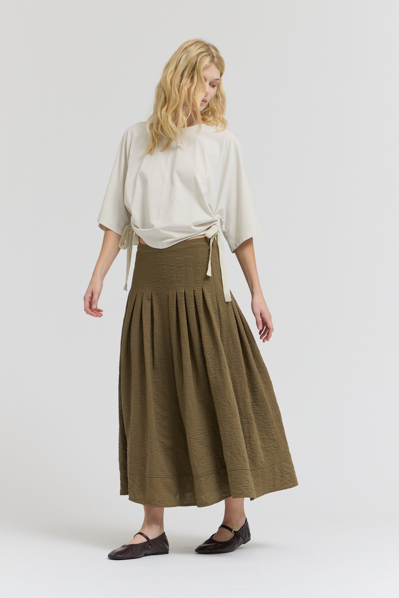 Pintuck Waist Mermaid Skirt