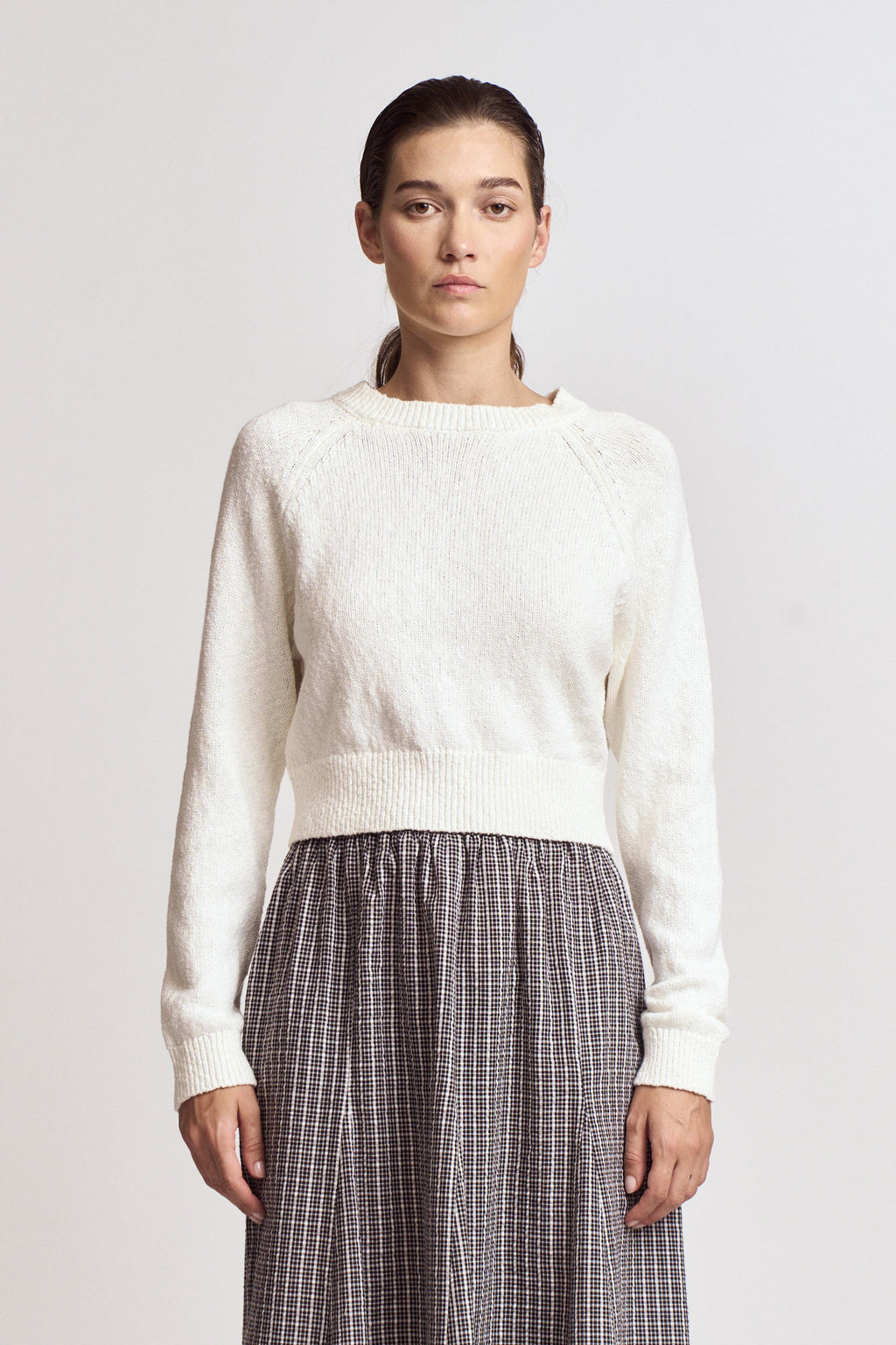 Cut Out Back Button Knit Top