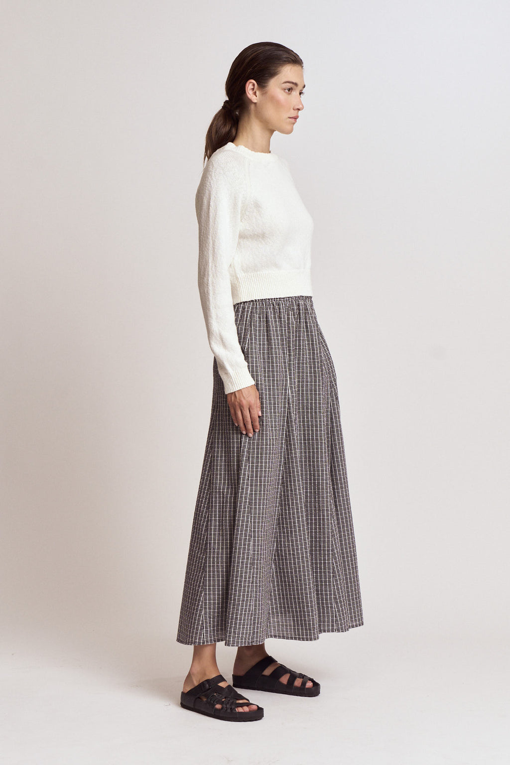 Cut Out Back Button Knit Top