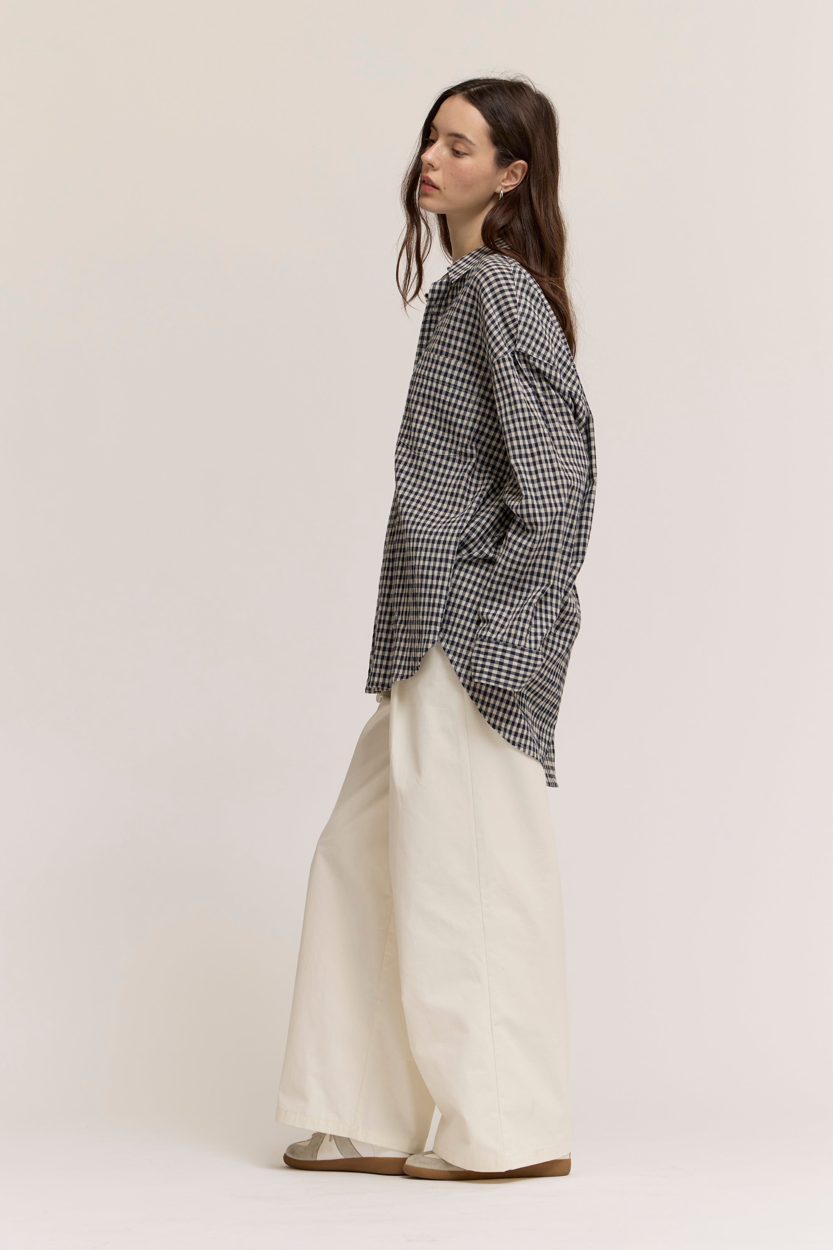 Stripe Oversize Gingham Shirt