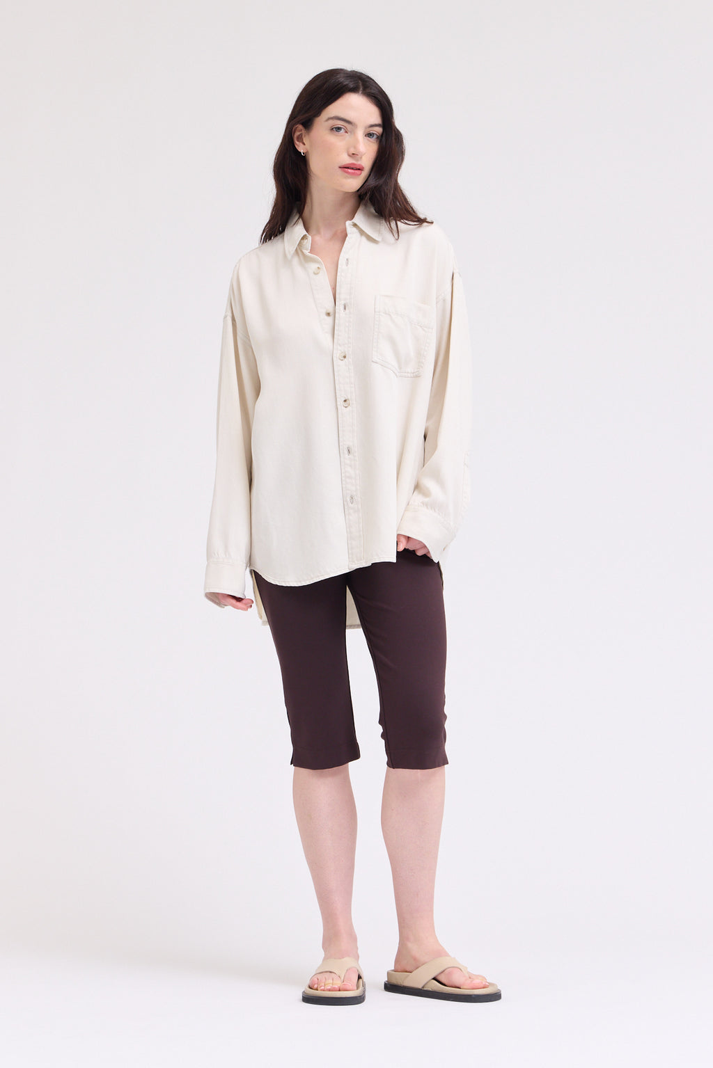 Oversize Tencel Shirt in Milk
