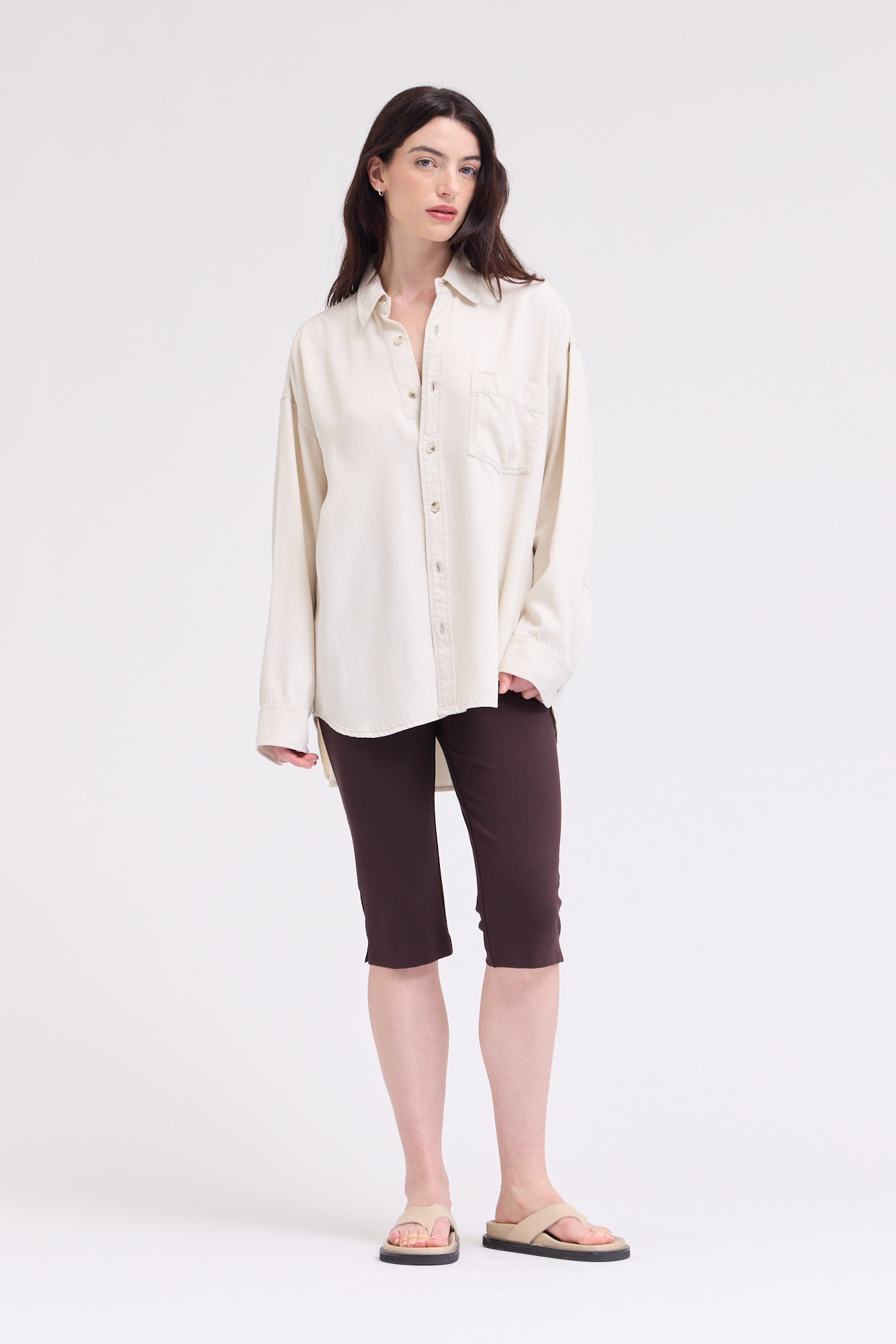 Oversize Tencel Shirt in Milk