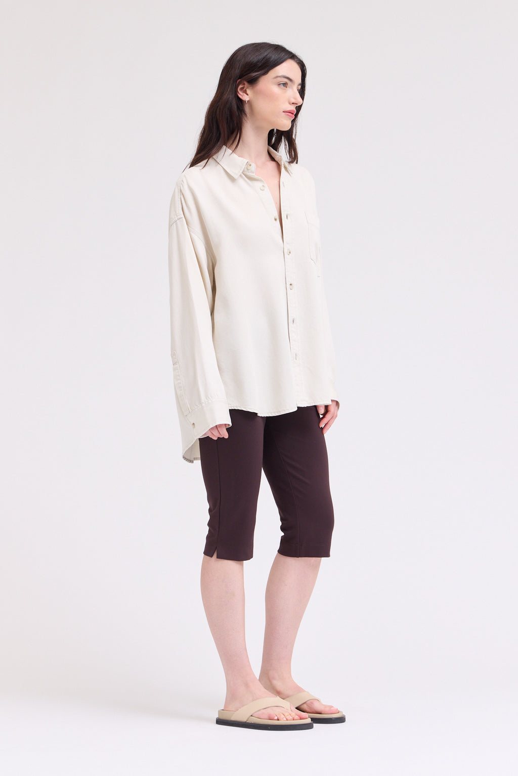 Oversize Tencel Shirt in Milk