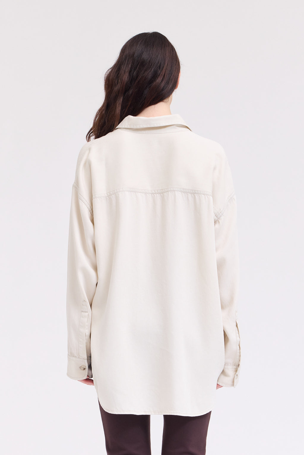 Oversize Tencel Shirt in Milk