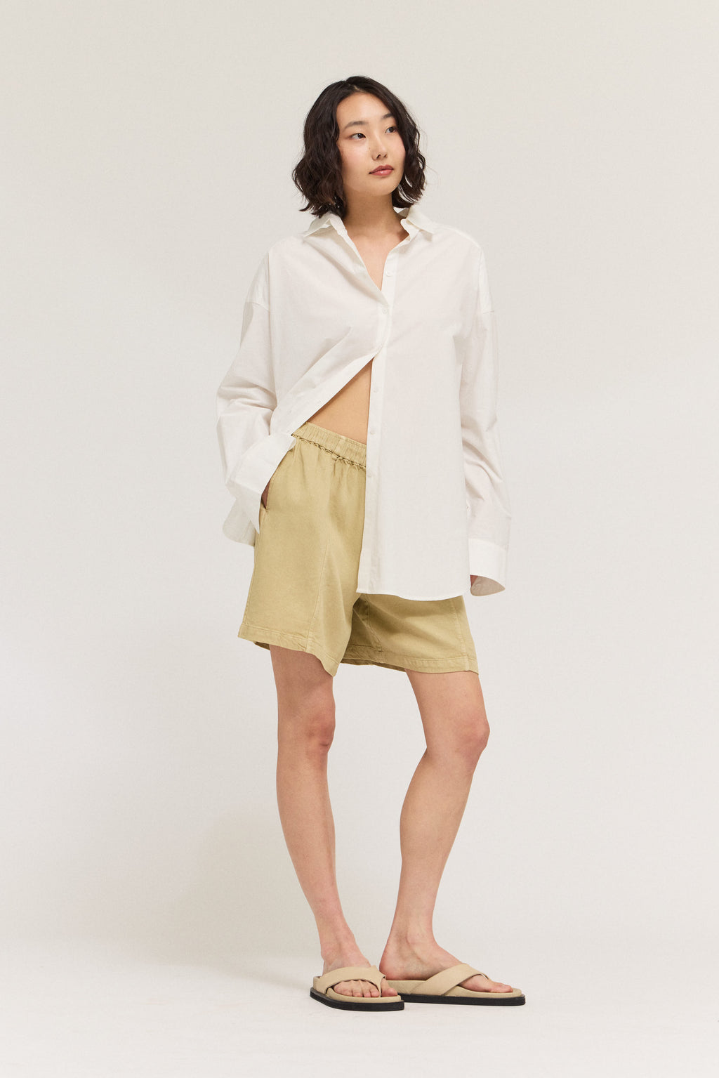 Seamed Tencel Shorts