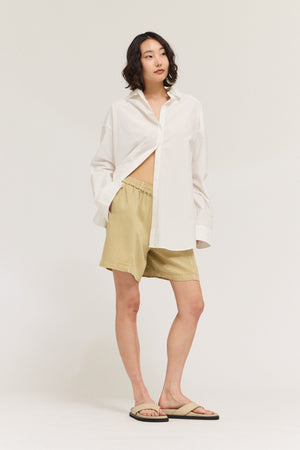 Seamed Tencel Shorts