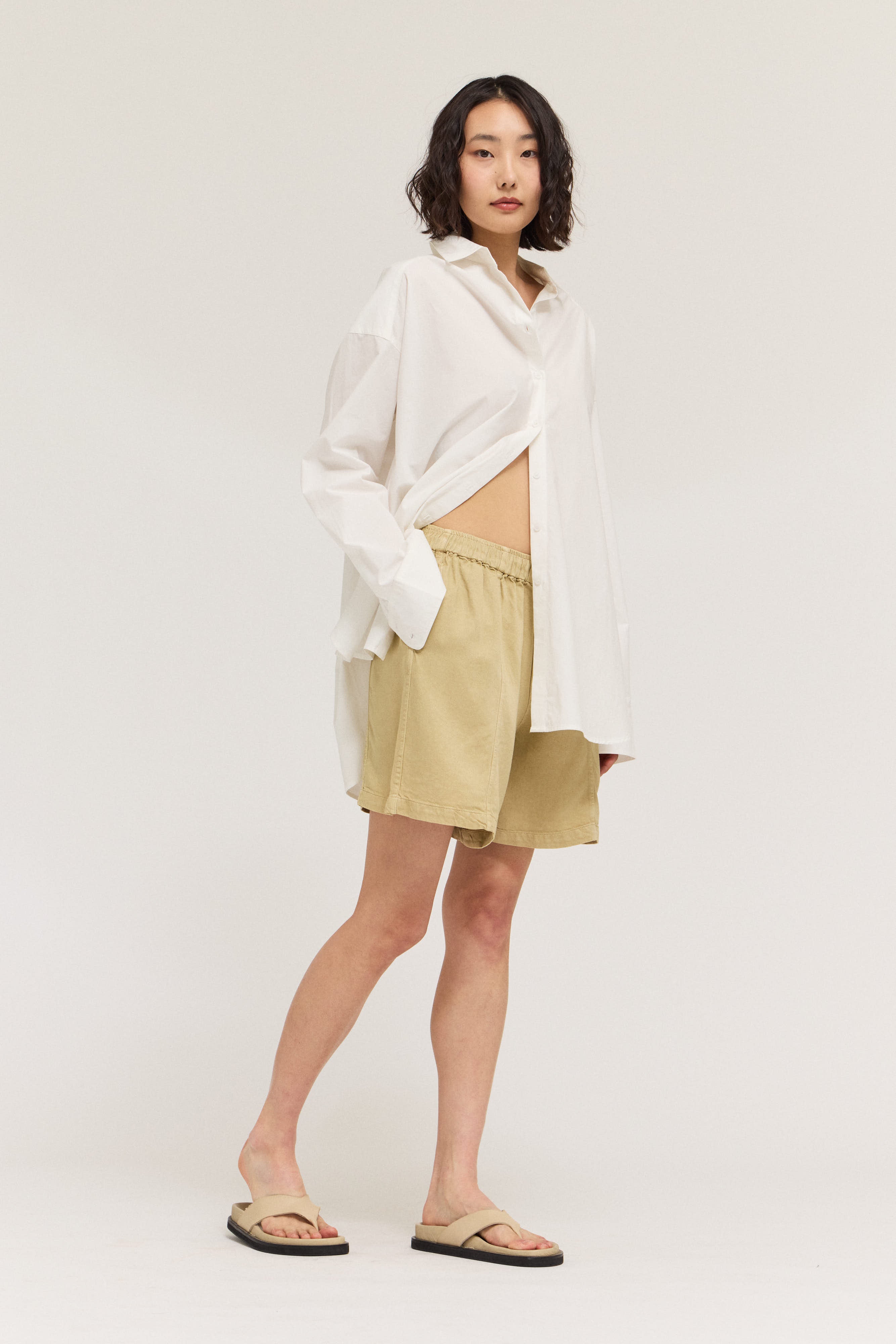 Seamed Tencel Shorts
