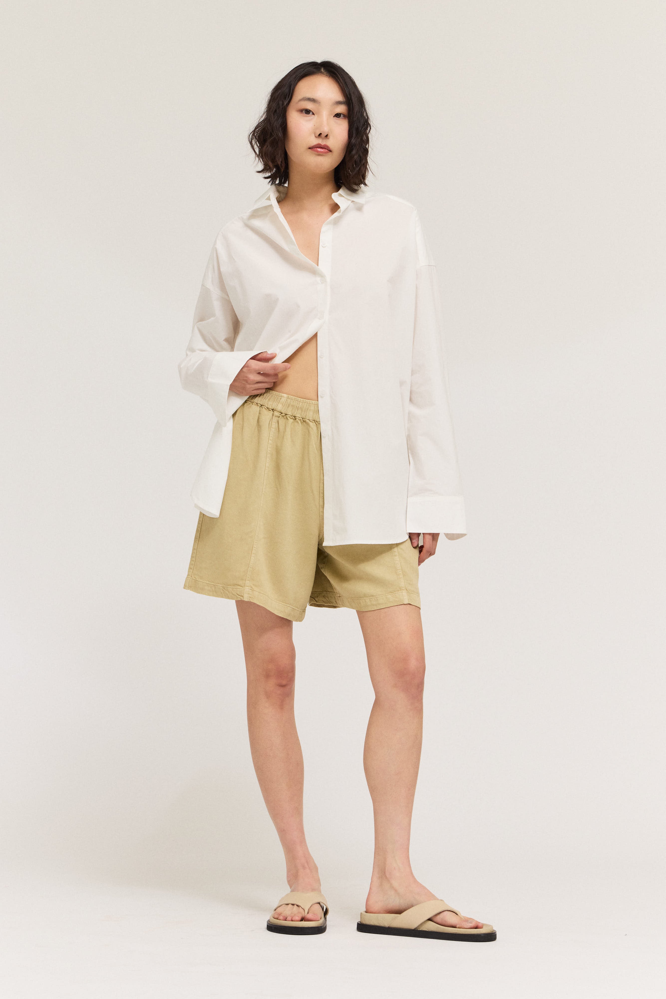 Seamed Tencel Shorts