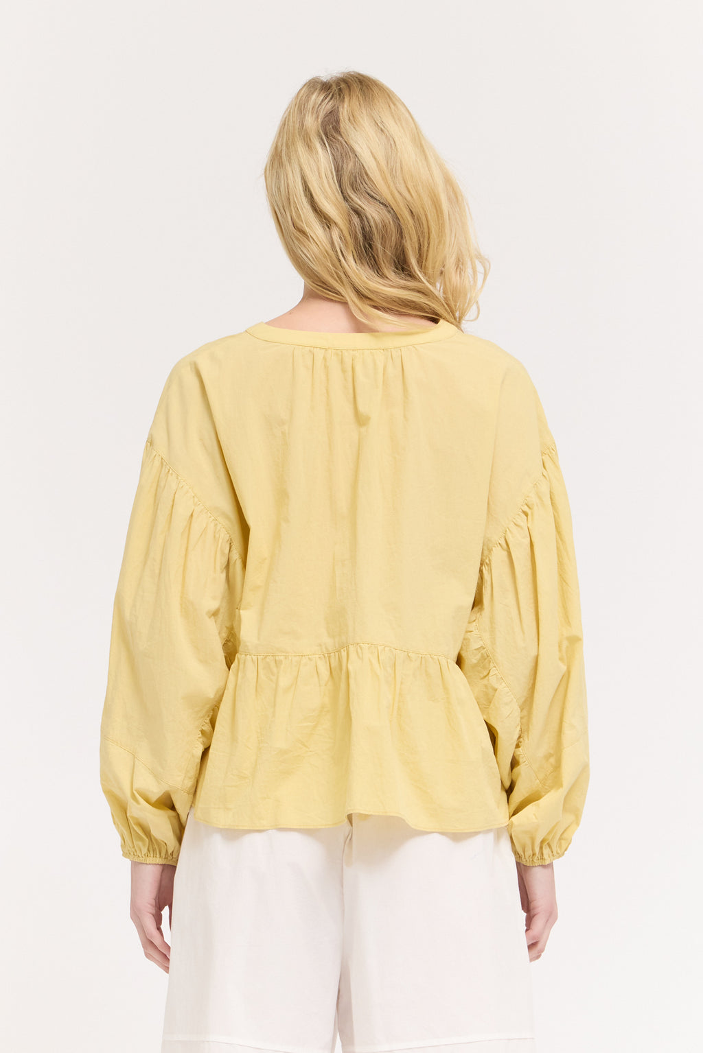 Panel Balloon Sleeve Blouse in Daffodil