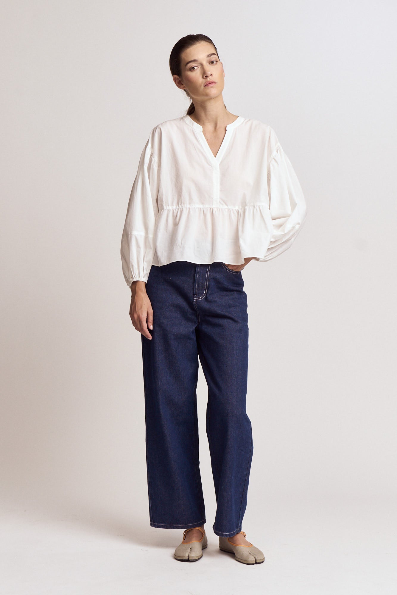 Balloon Shape Denim Pants