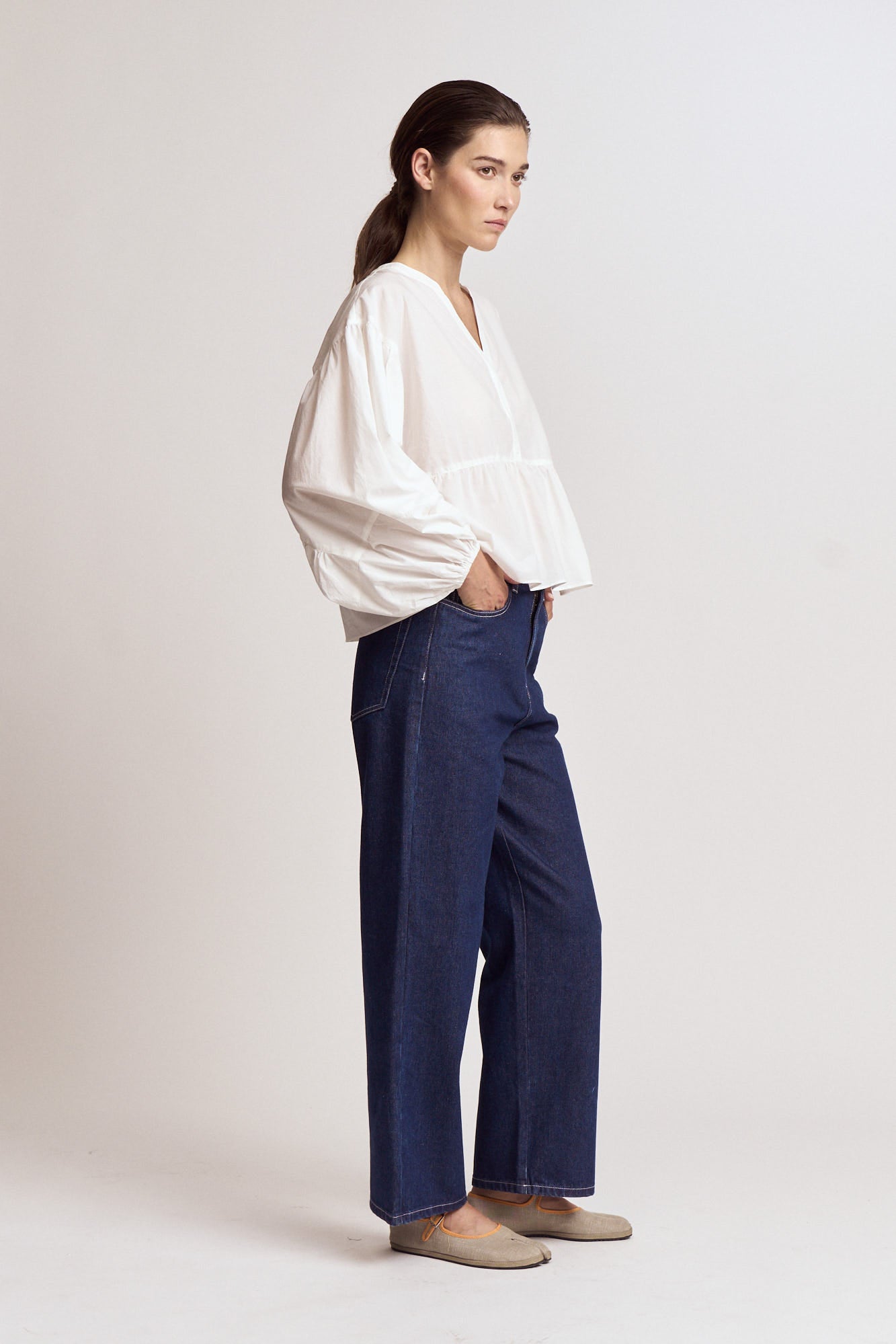 Balloon Shape Denim Pants