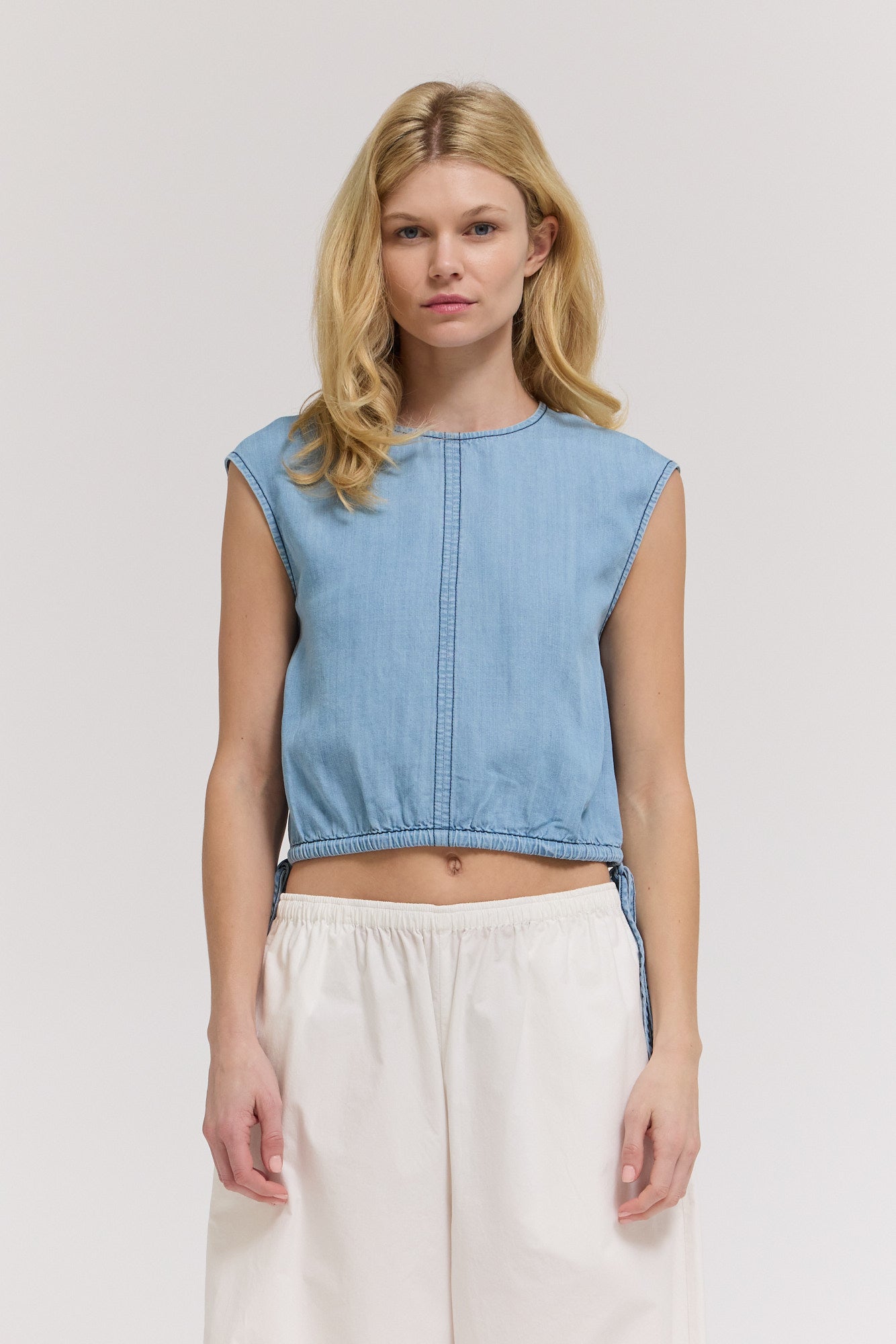 Chambray Shell Top