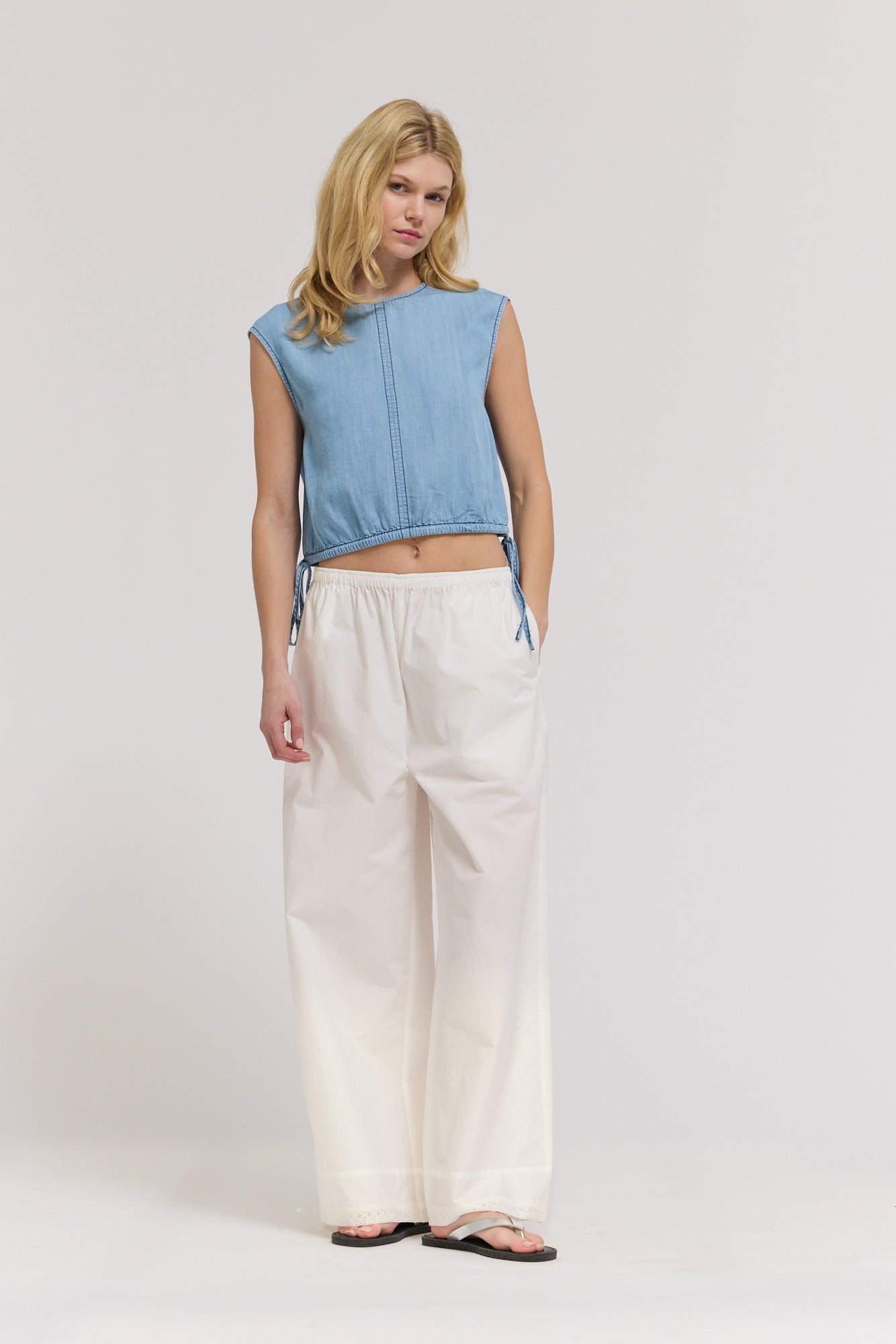 Chambray Shell Top