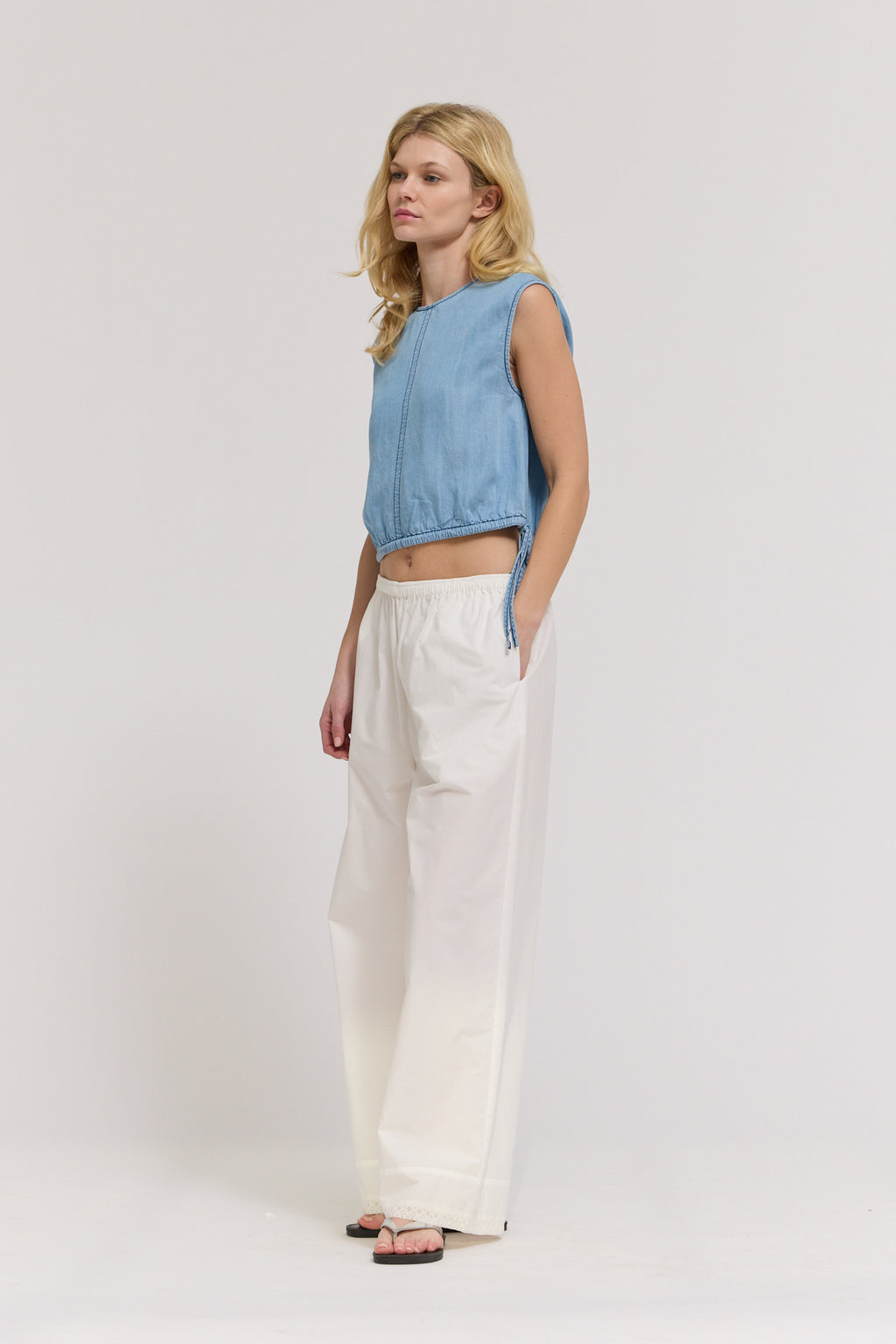 Chambray Shell Top