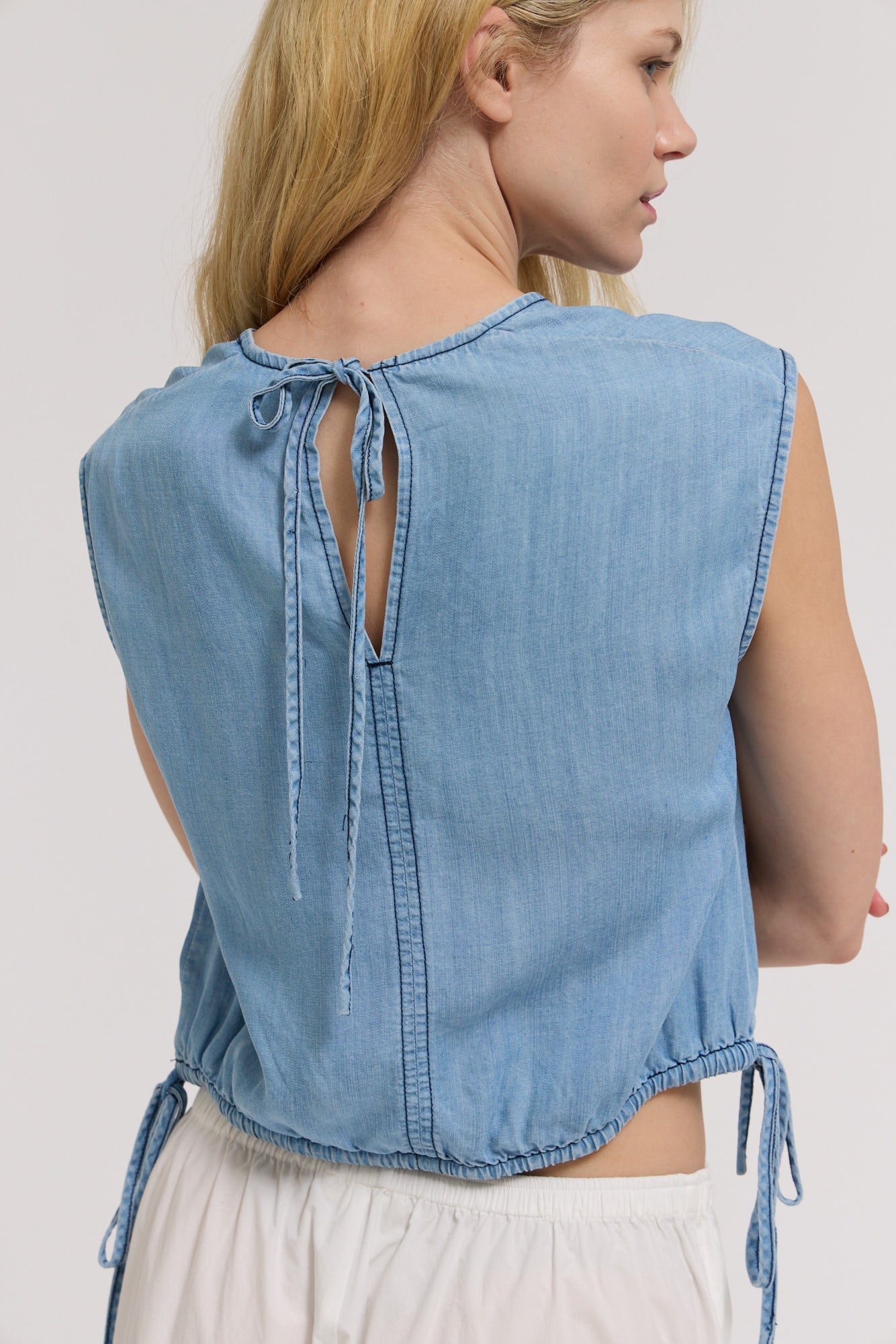 Chambray Shell Top