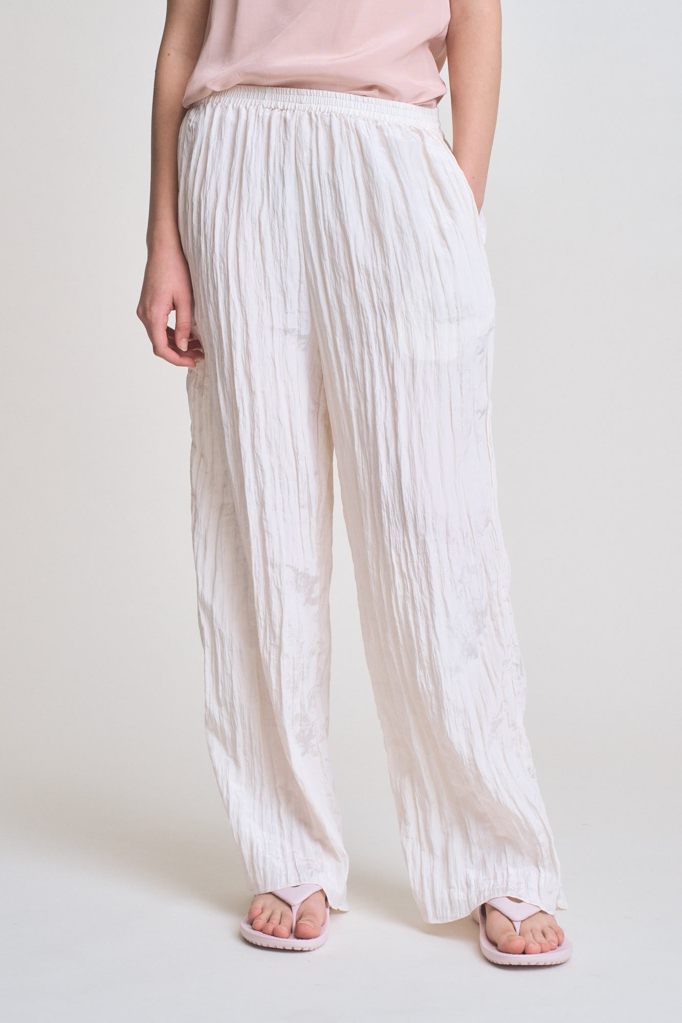 Crinkle Smocked Waist Pant