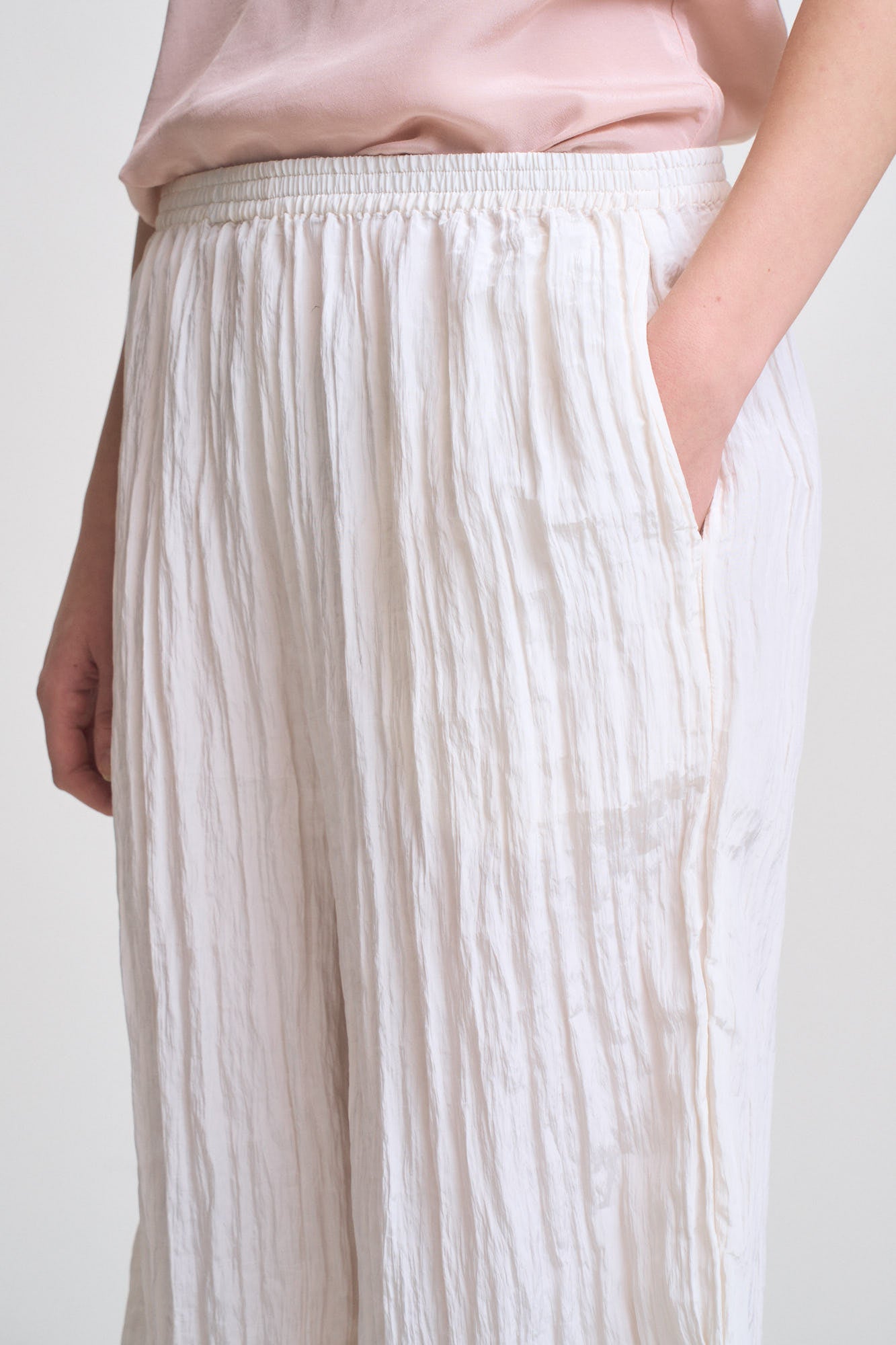 Crinkle Smocked Waist Pant