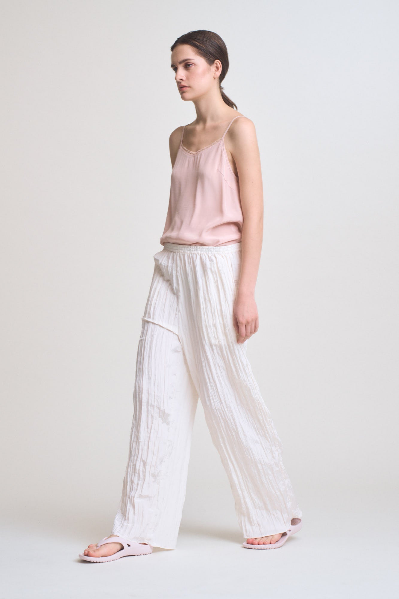 Crinkle Smocked Waist Pant
