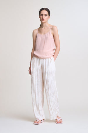 Crinkle Smocked Waist Pant