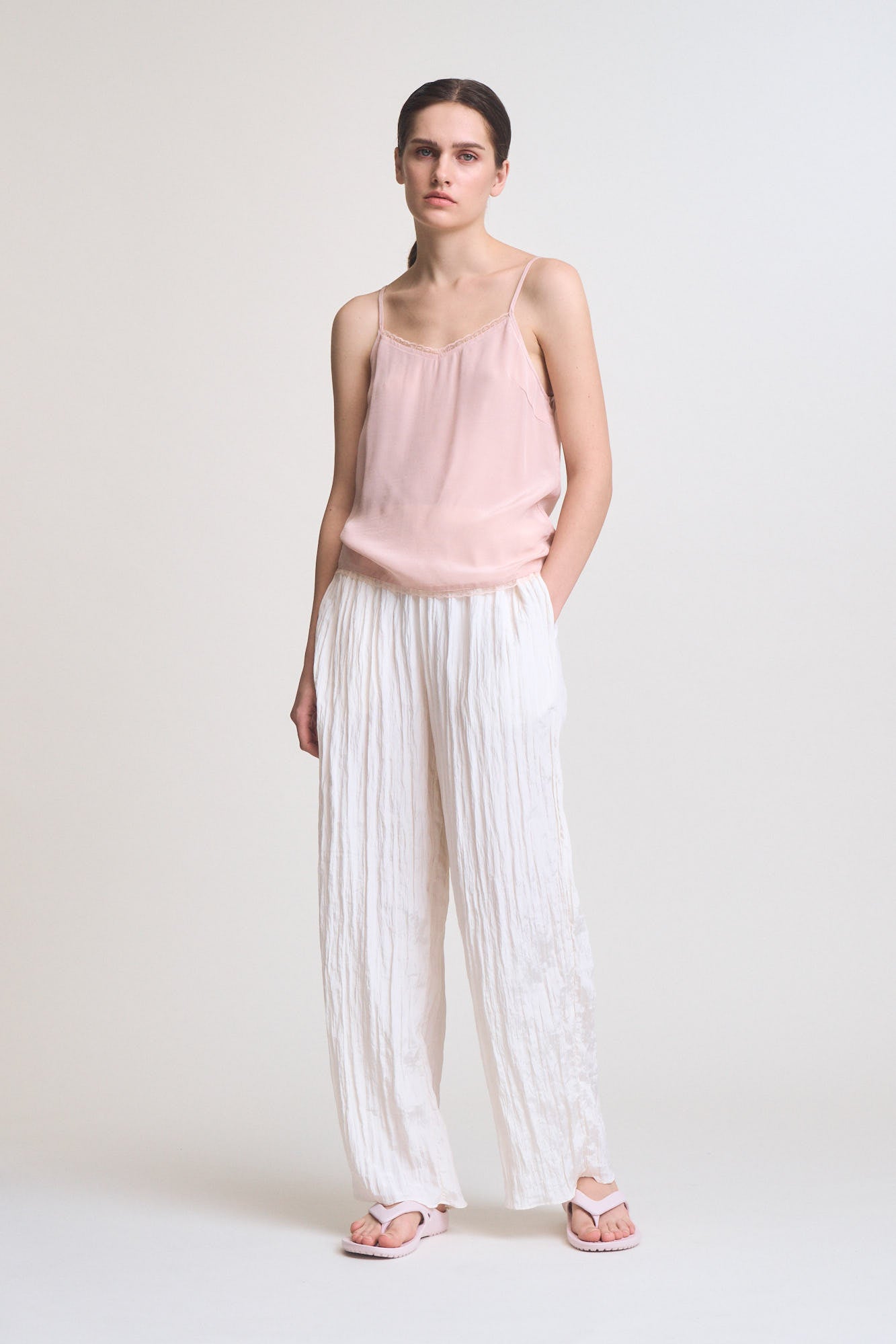 Crinkle Smocked Waist Pant