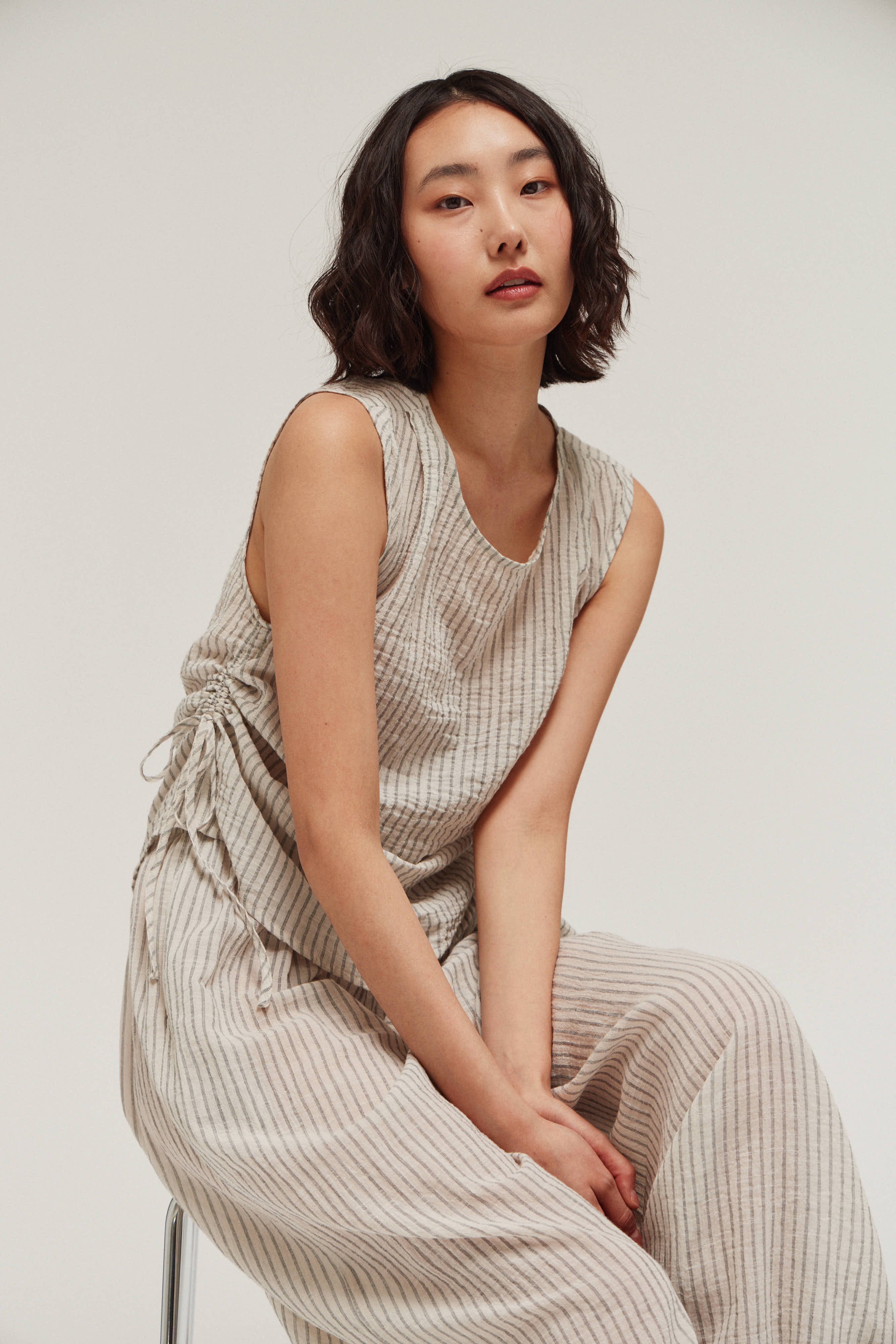 Asymmetrical Stripe Blouse