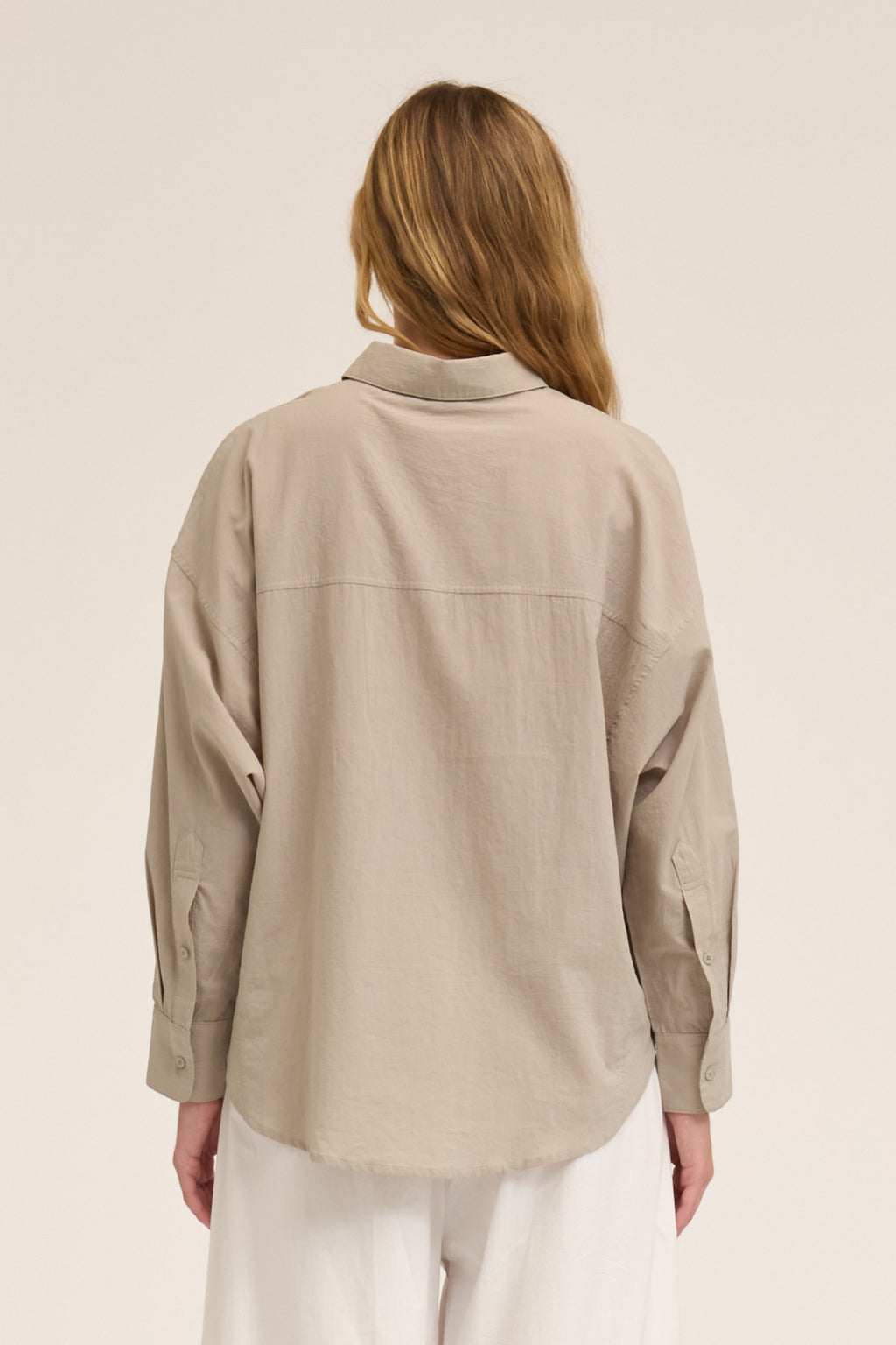 Drawstring Hem Shirt in Concrete