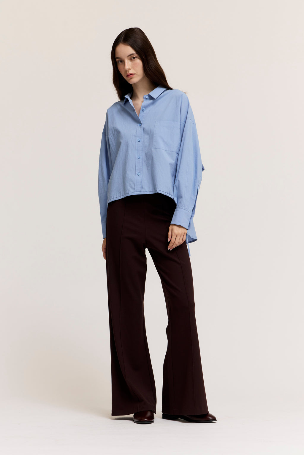 Drawstring Hem Shirt in Cornflower