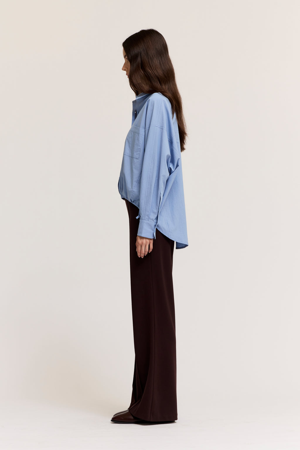 Drawstring Hem Shirt in Cornflower